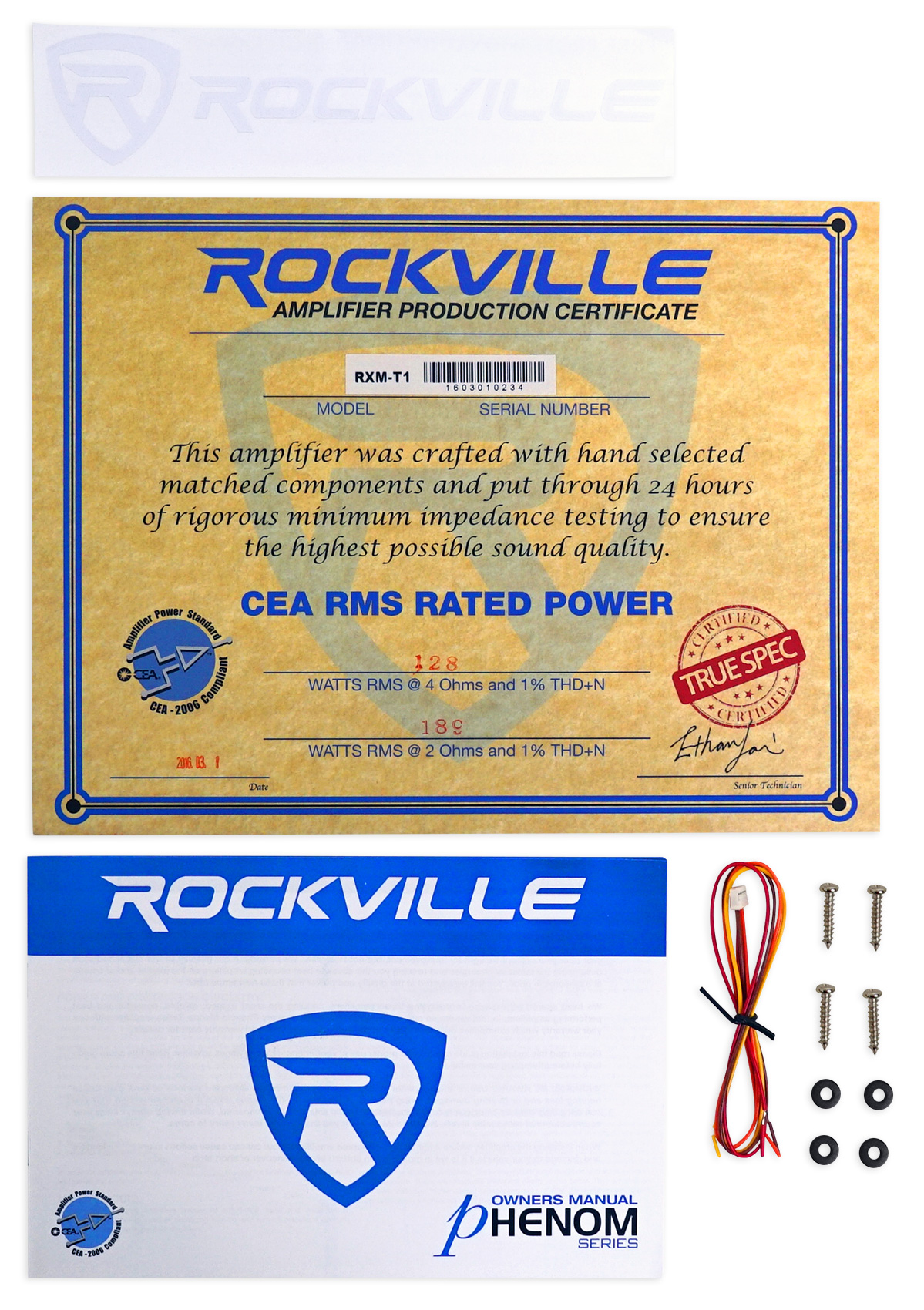 Rockville RXM-T1 1500 Watt Peak/750w RMS Marine/Boat 2 Channel