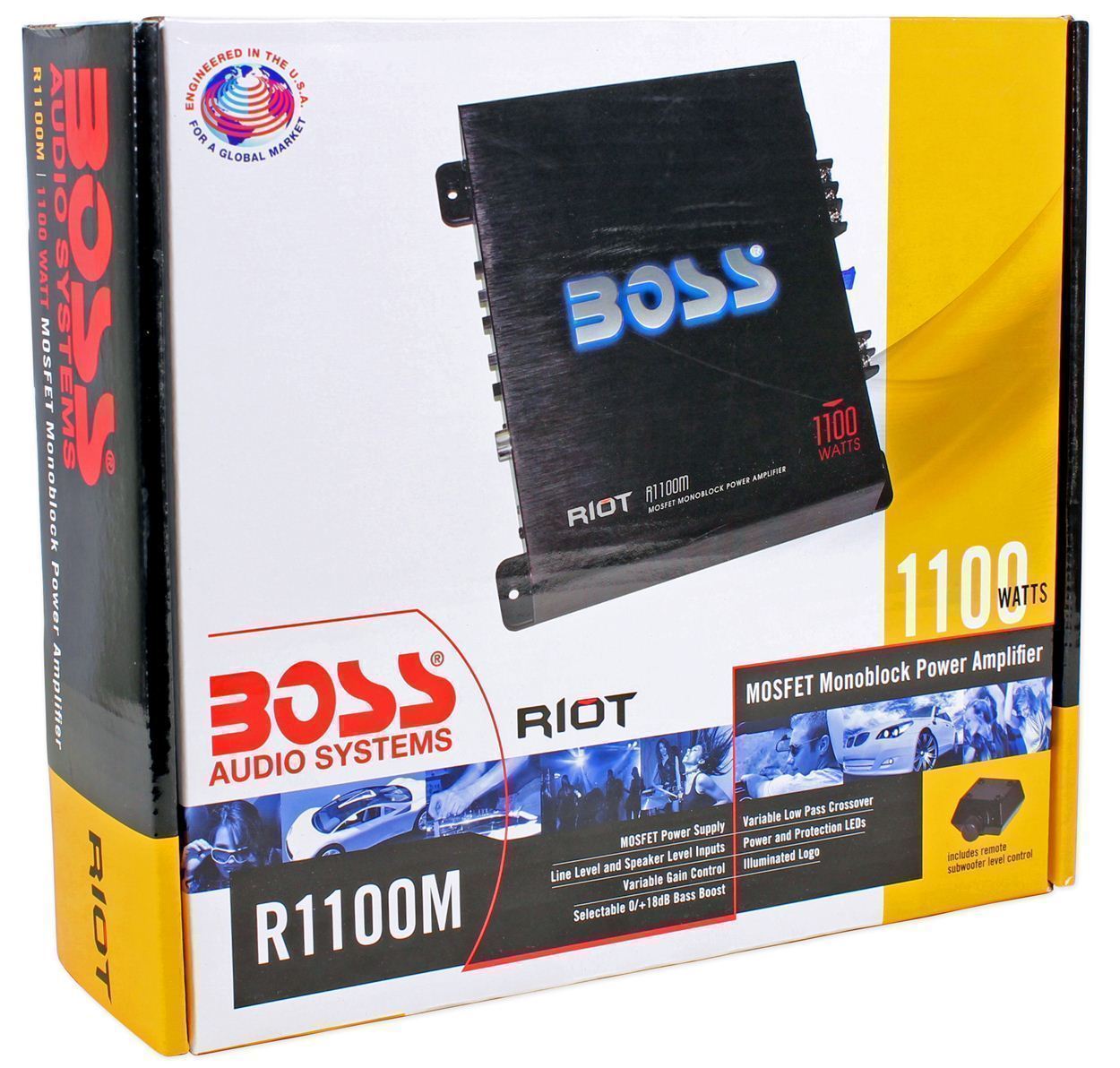 Boss Riot R1100M 1100 Watt Mono Car Audio Power Amplifier Amp + Sub
