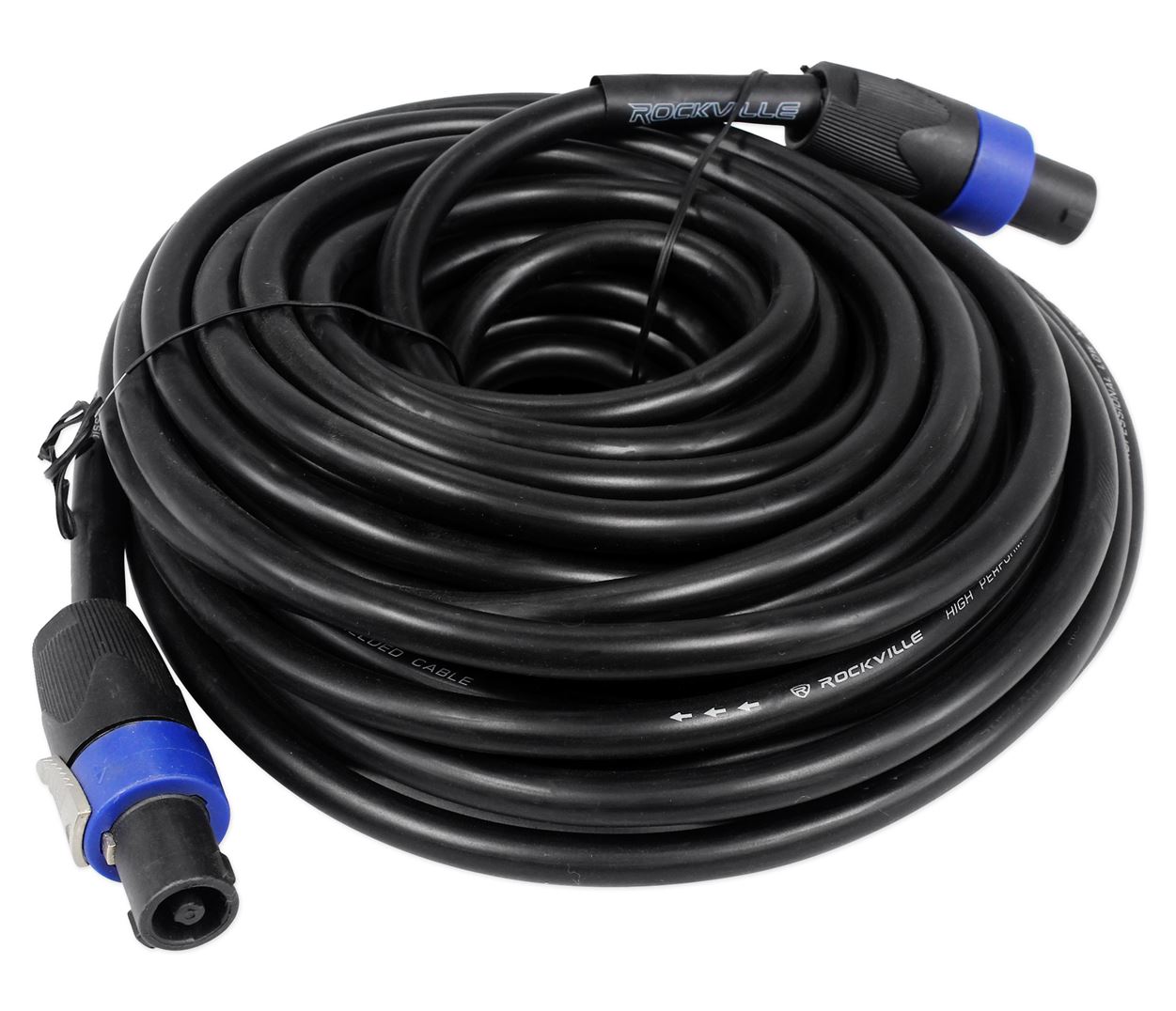 2 Rockville RCSS1250 50' 12 AWG 100 Copper Speakon to Speakon Pro