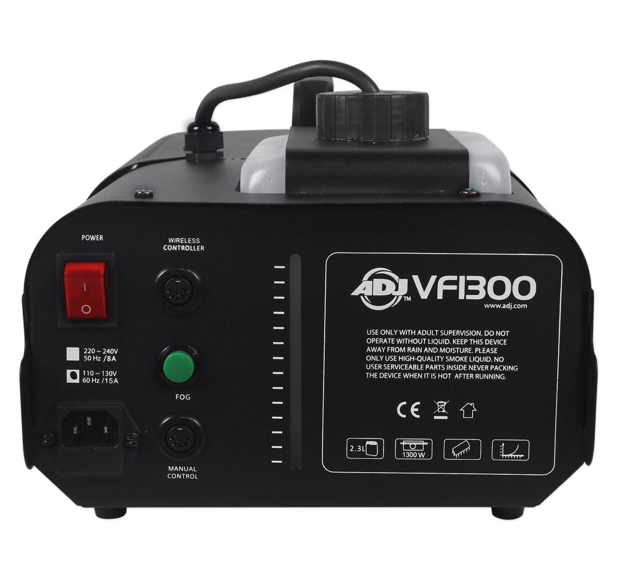 New American DJ VF1300 1300 Watt Fog Machine w/ Remote Control+Gal. of
