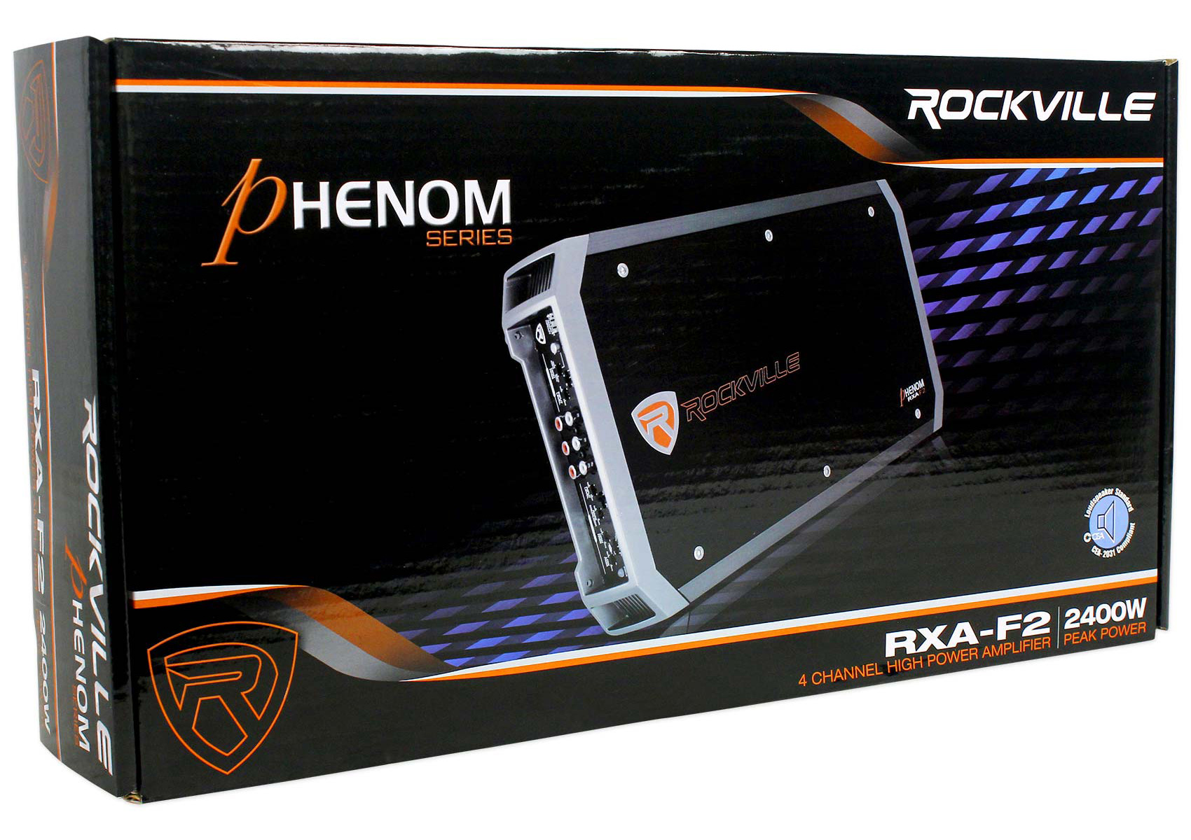 Rockville RXA-F2 2400 Watt Peak / 600w RMS 4 Channel Amplifier Car