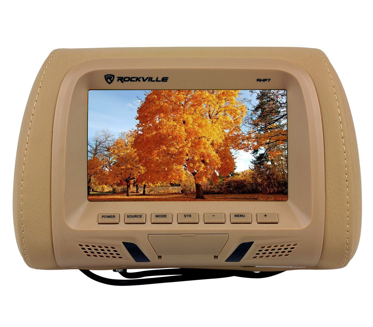 Pair Rockville RHP7BG 7” Beige TFTLCD Car Headrest TV Monitors w