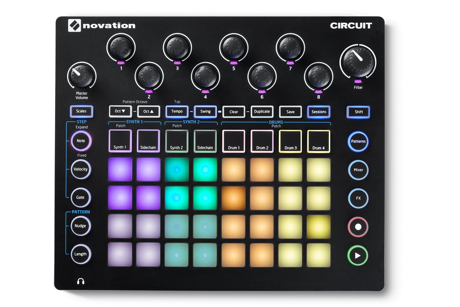 Novation CIRCUIT Groove Box Music Controller Pad/Drum Machine+Ableton