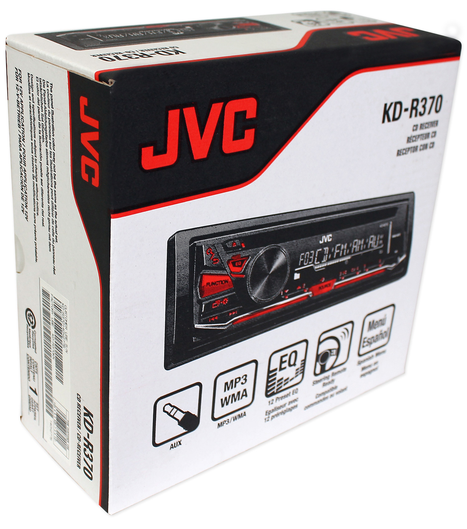 JVC KDR370 InDash Car Stereo CD/MP3 Player Receiver w/Dual Aux Inputs