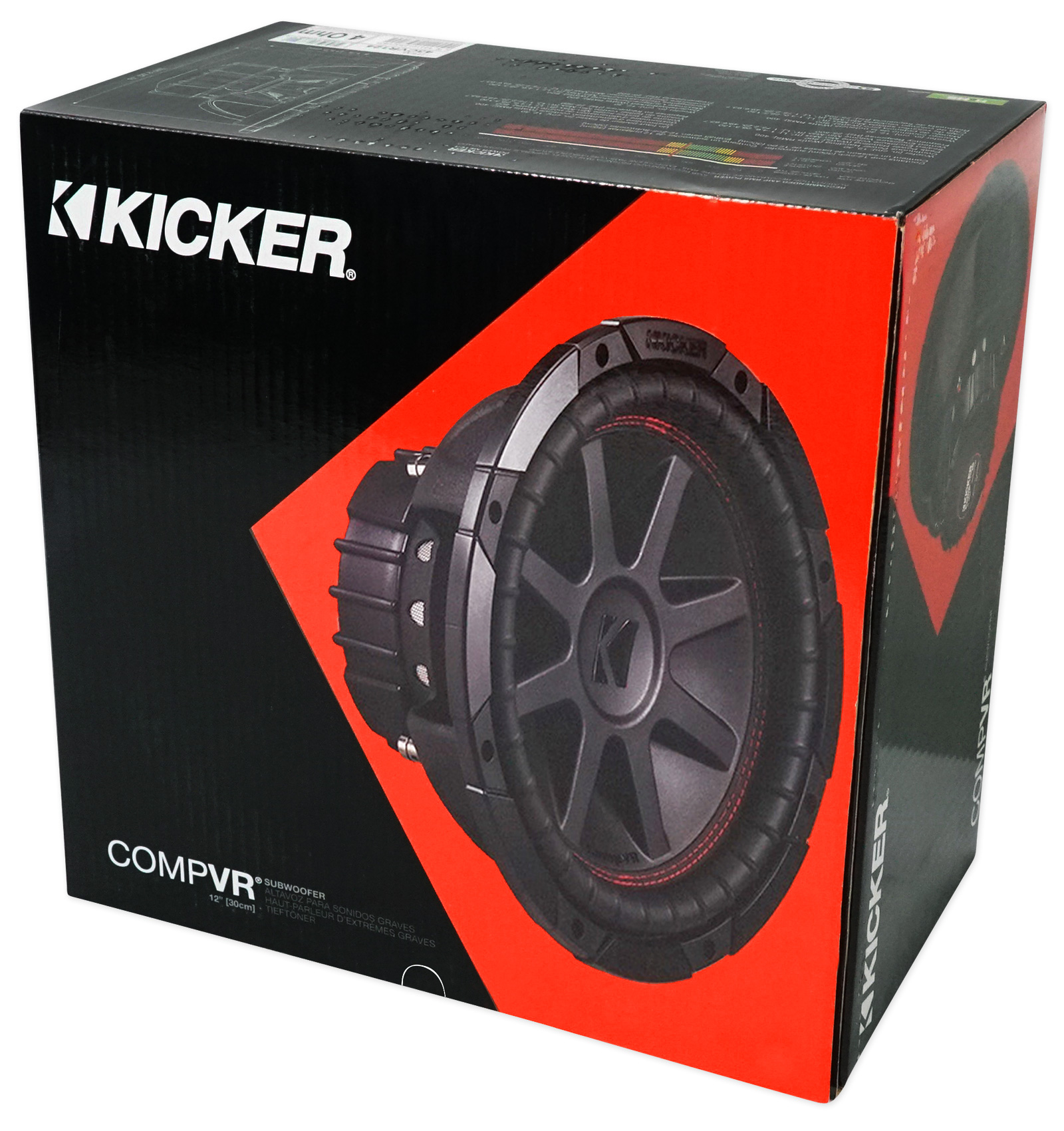 Kicker 43cvr124 Compvr 12 800 Watt Subwoofersealed Sub Box Enclosure