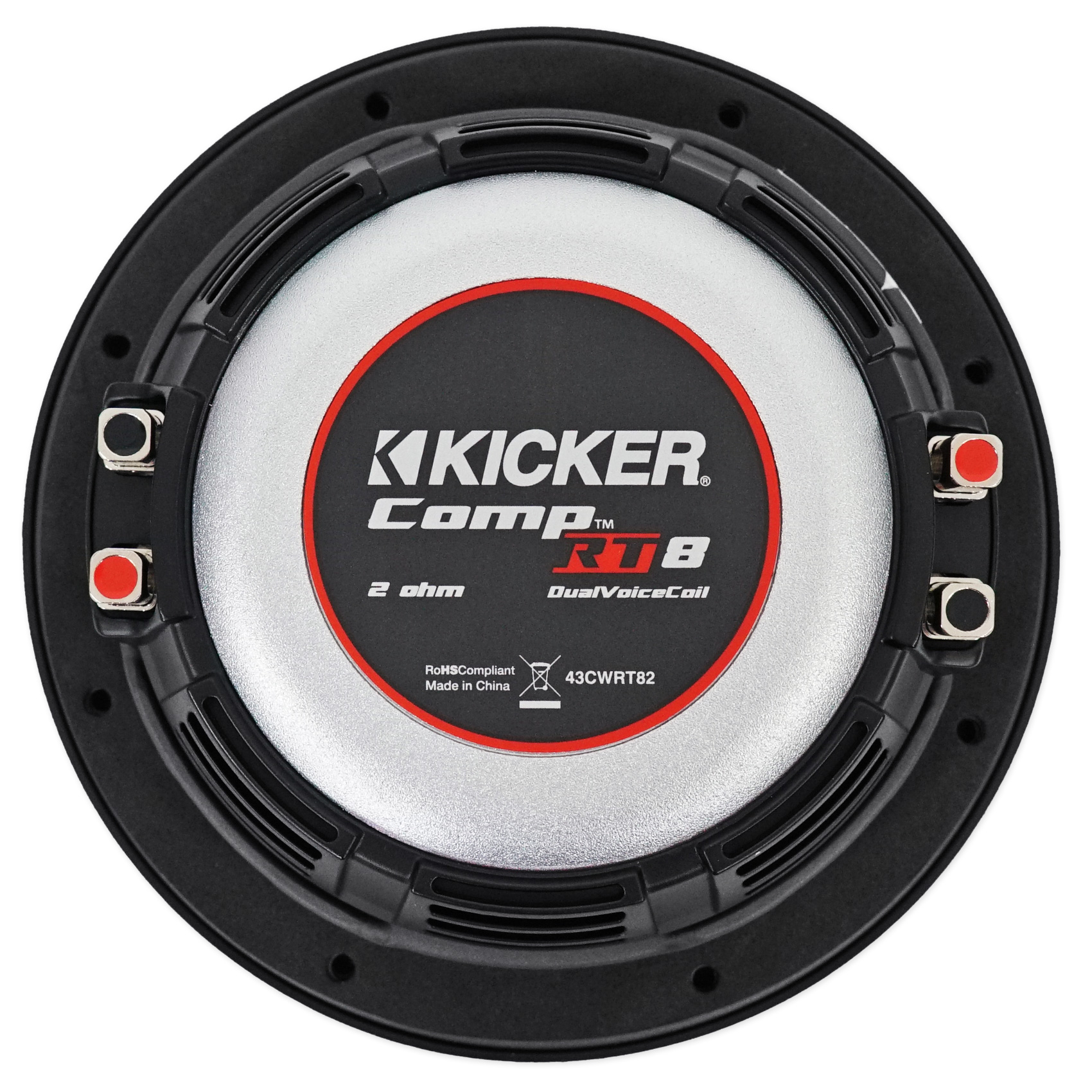 Kicker 43CWRT82 COMPRT8 600w 8" DVC 2Ohm Slim Shallow Car Subwoofer
