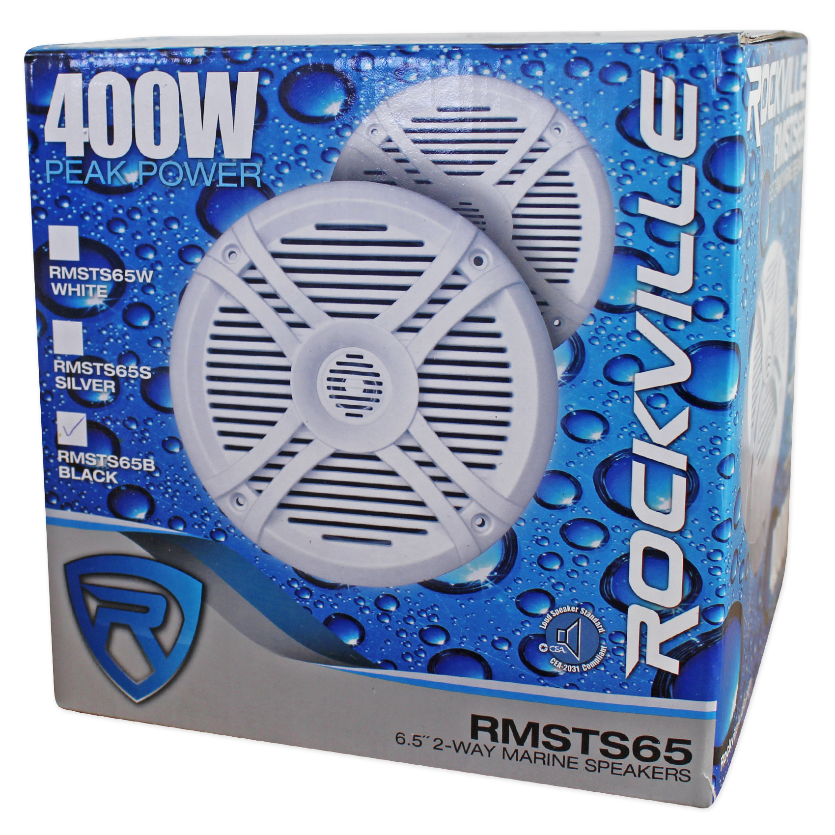 (4) Rockville RMSTS65B 6.5" 1600w Waterproof Marine Boat Speakers 2Way