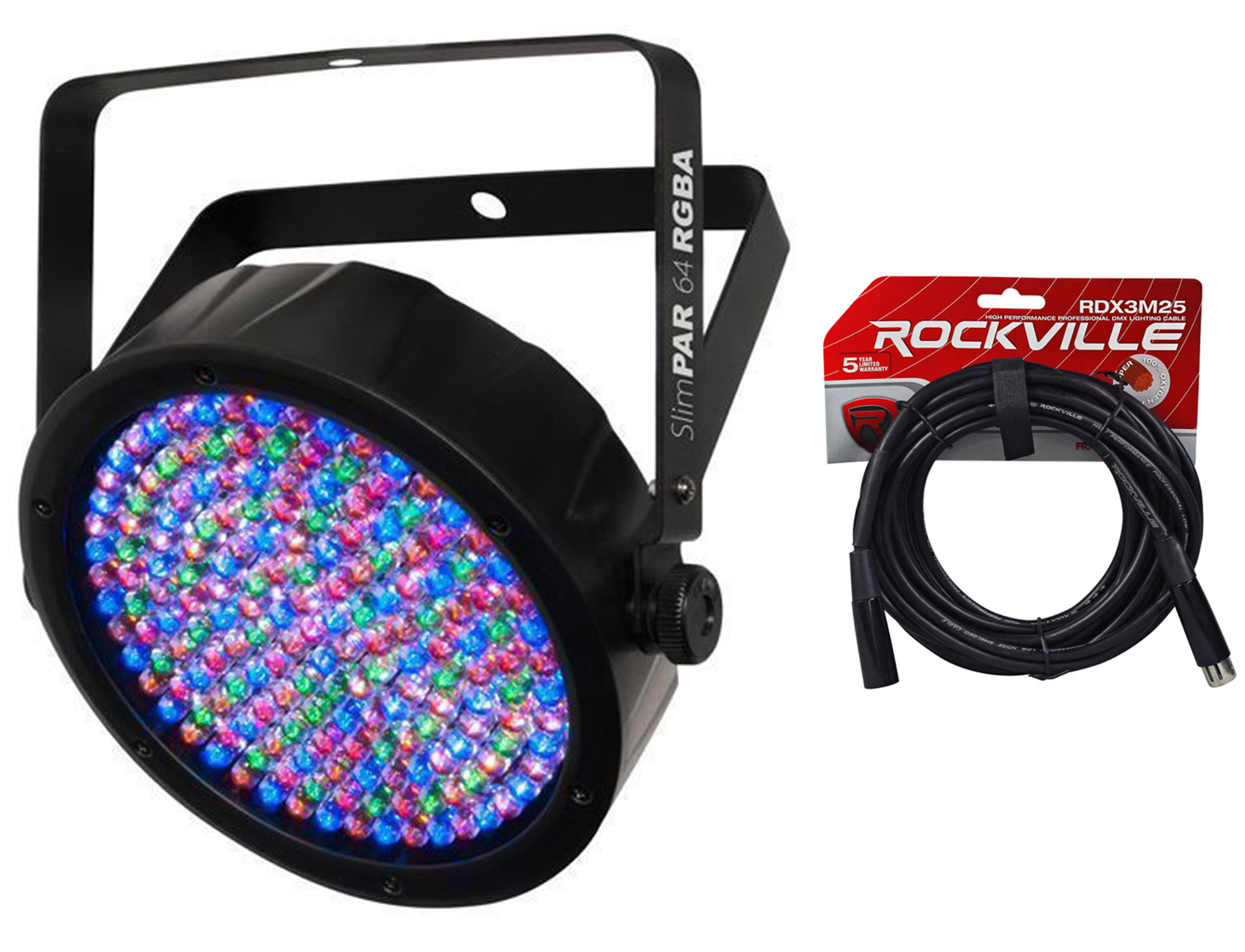 Chauvet SlimPAR 64 RGBA Compact DMX Wash Light + FREE 25FT Cable