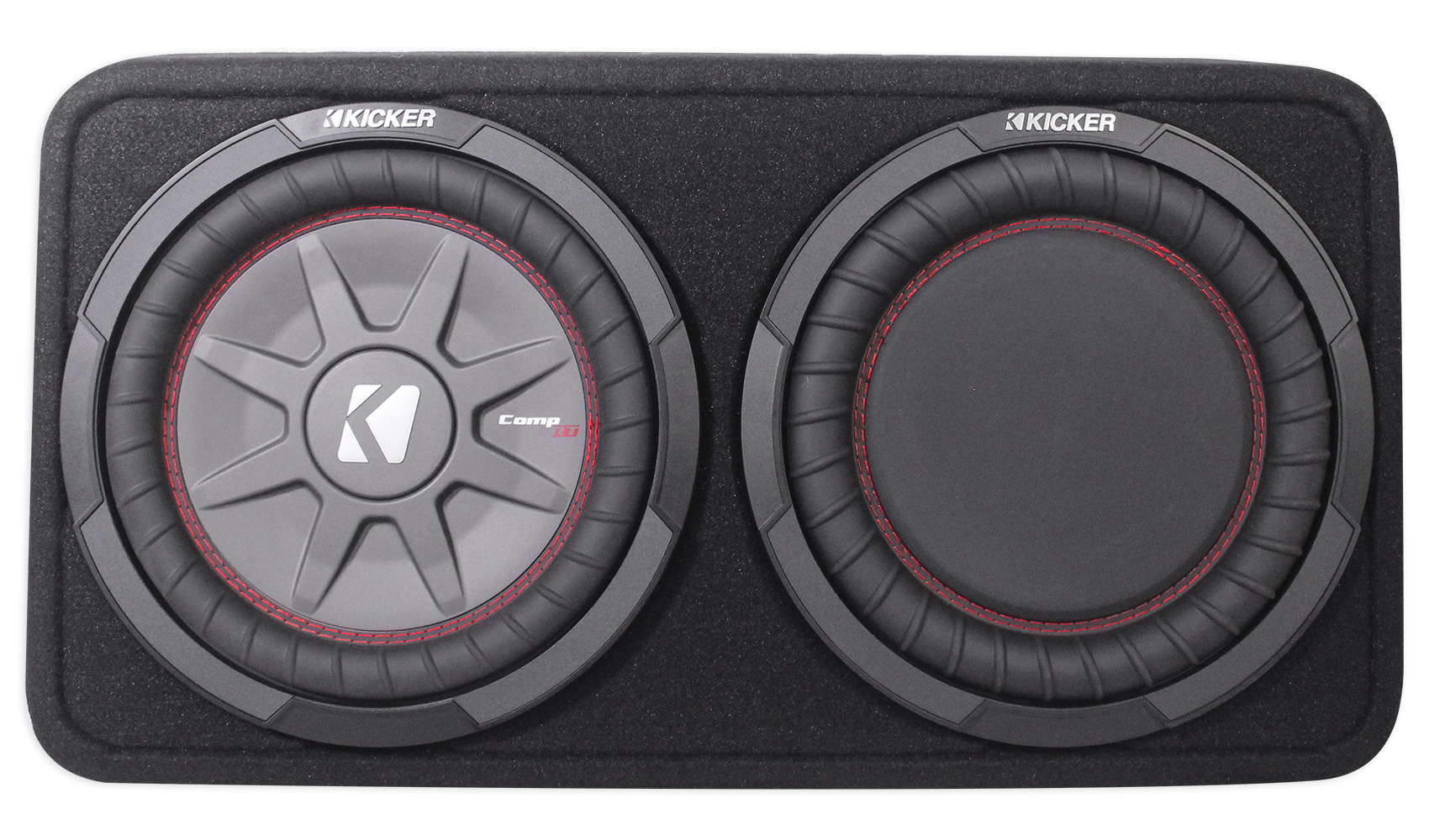 Kicker 43TCWRT104 10" Shallow Car Subwoofer In Slim Sub Box+Amplifier