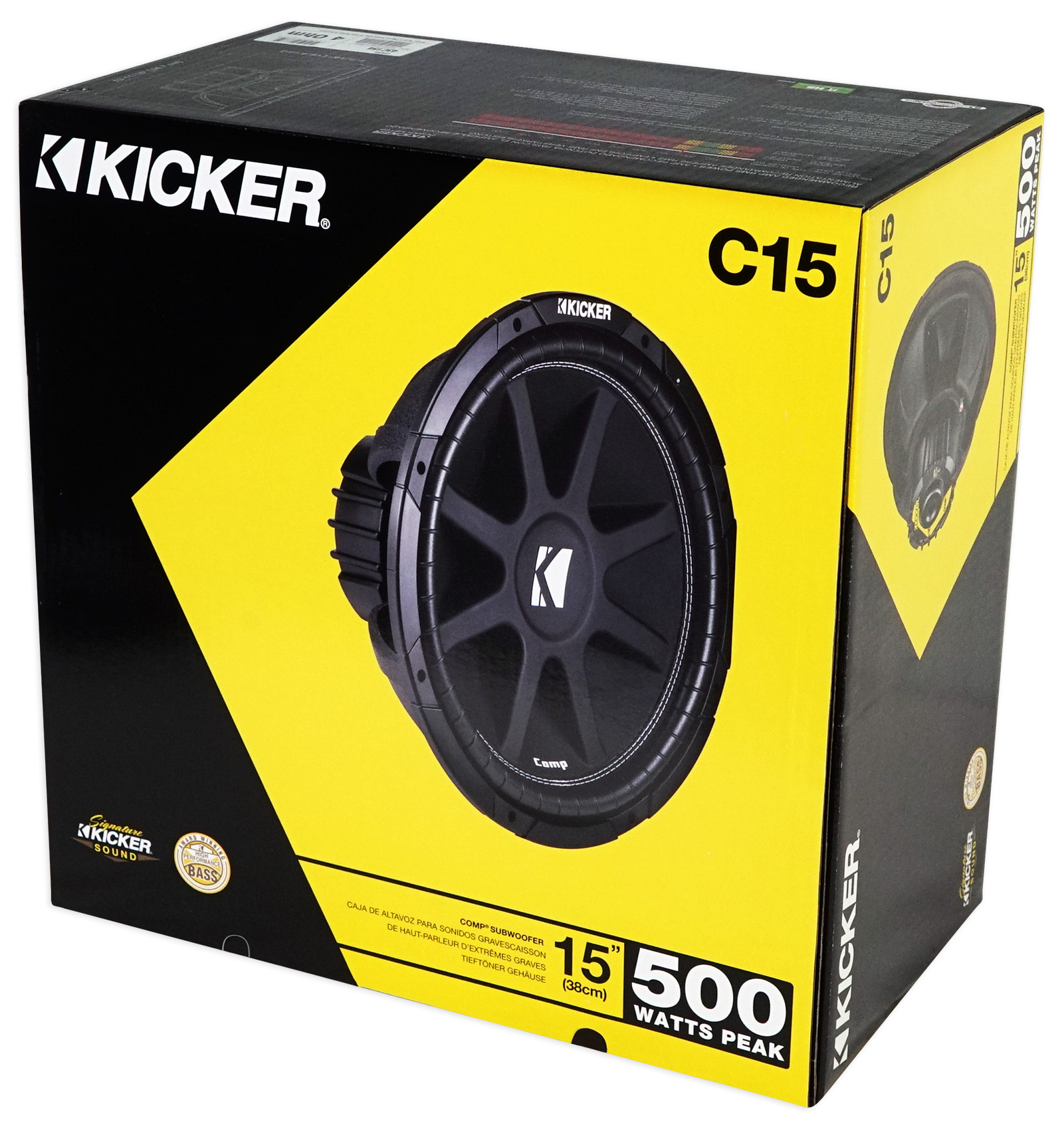2) KICKER 43C154 Comp 15" 1000 Watt Car Subwoofers Subs+Sealed Sub Box