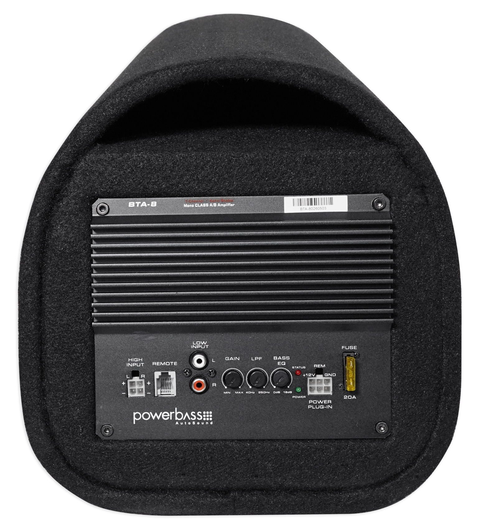 POWERBASS BTA8 8" 150w Powered Loaded Subwoofer Bass Tube Sub Enclosure