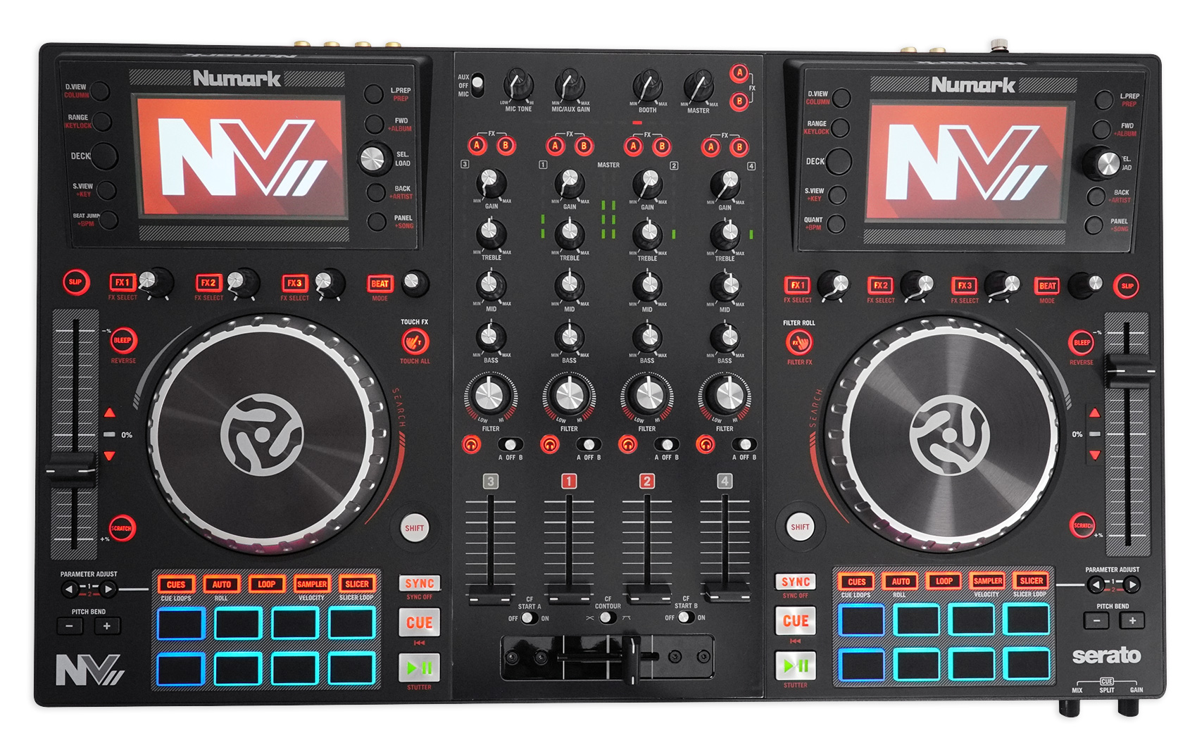 Numark nvii inteligente de doble pantalla Serato Dj Controlador 4