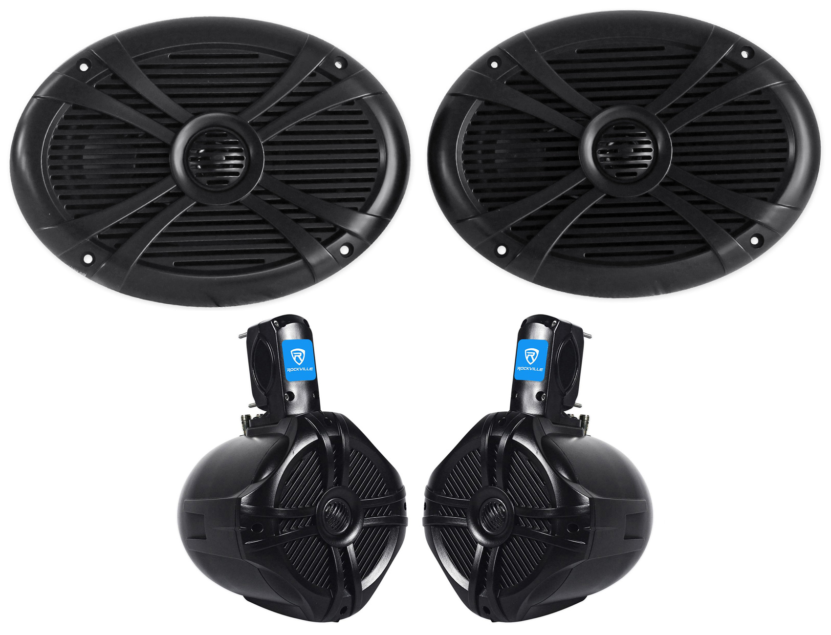 Pair Rockville RMSTS69W 6x9 1000w Waterproof Marine Boat Speakers+(2