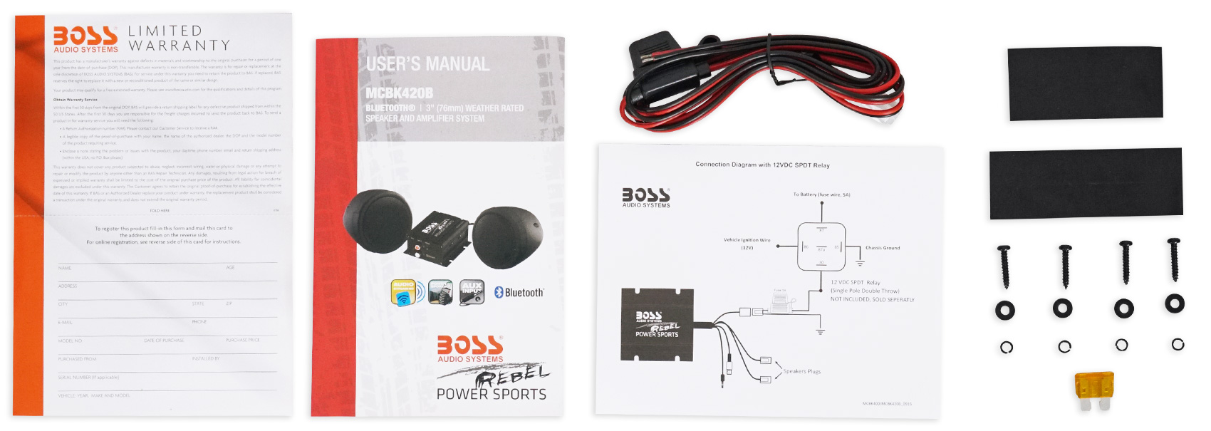 Boss Audio 600w Bluetooth Speakers+Amplifier Handlebar System