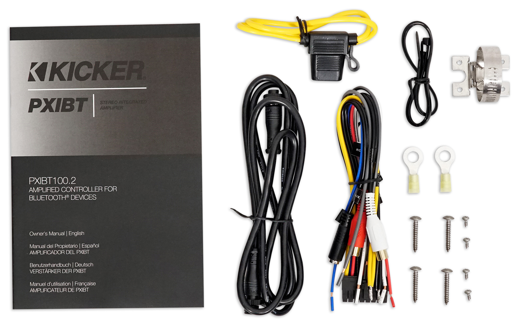 KICKER 42PXIBT1002 200 Watt 2Channel Bluetooth Amplifier+Controller