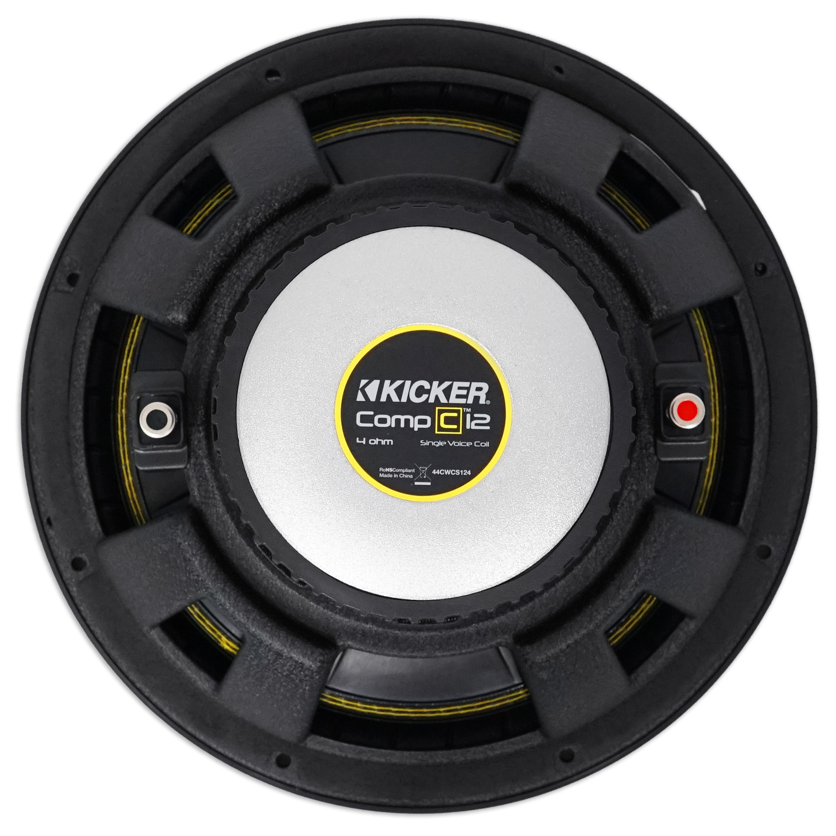 KICKER 44CWCS124 CompC 12" 600 Watt Single 4Ohm Car Audio Subwoofer