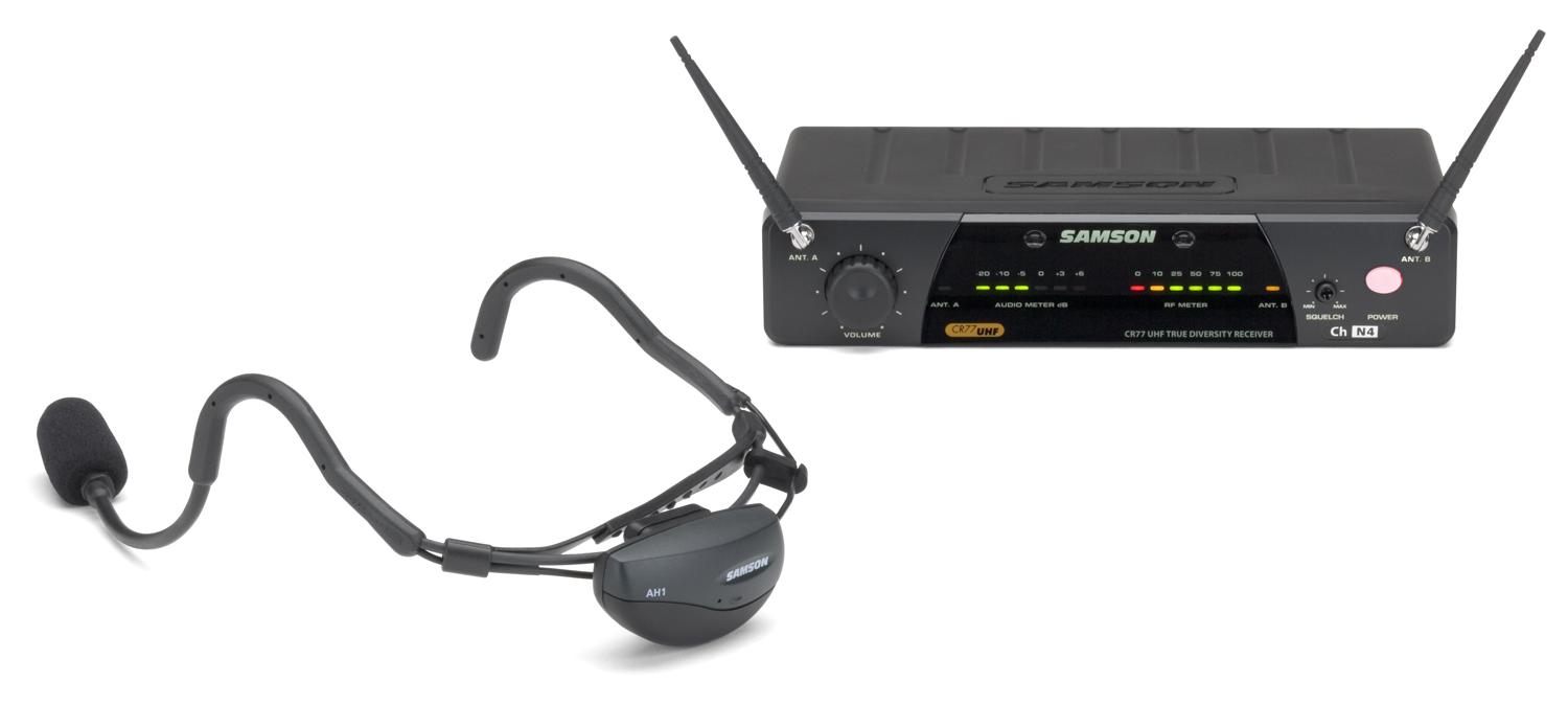 Samson Airline 77 Wireless Fitness Aerobics Headset UHF Microphone Mic