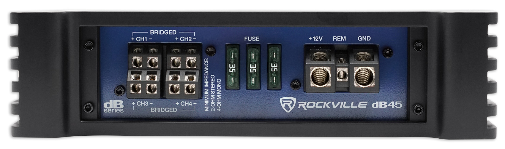Rockville dB45 3200 Watt/800w RMS 4 Channel Amplifier Car Stereo Amp