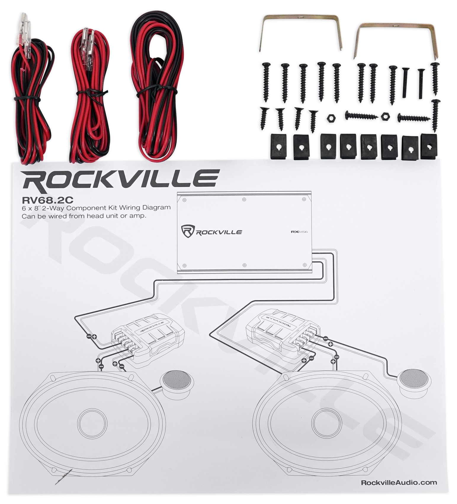 2) Pairs Rockville RV68.2C 6x8/5x7 Component Car Speakers+4-Ch