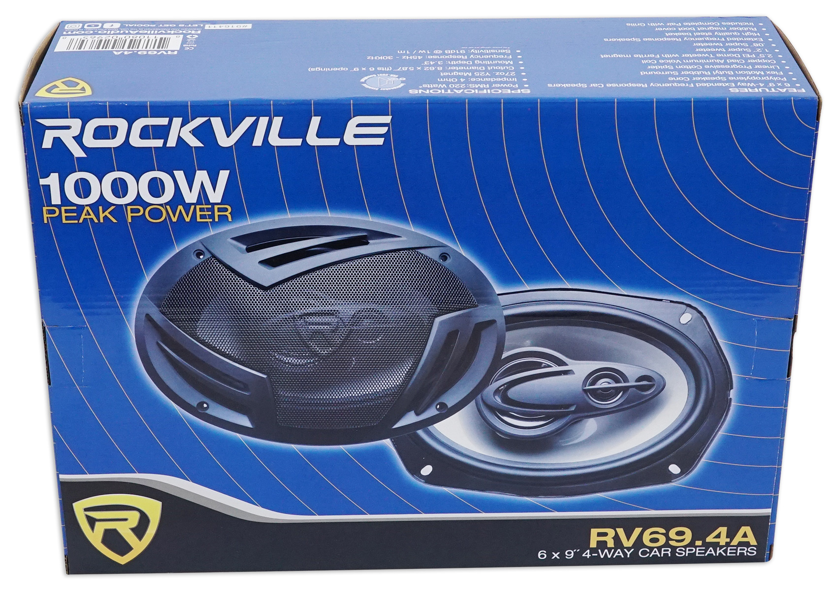 Pair Rockville RV69.2C 6x9" 1000w Component Car Speakers+(2) 6x9" 4Way
