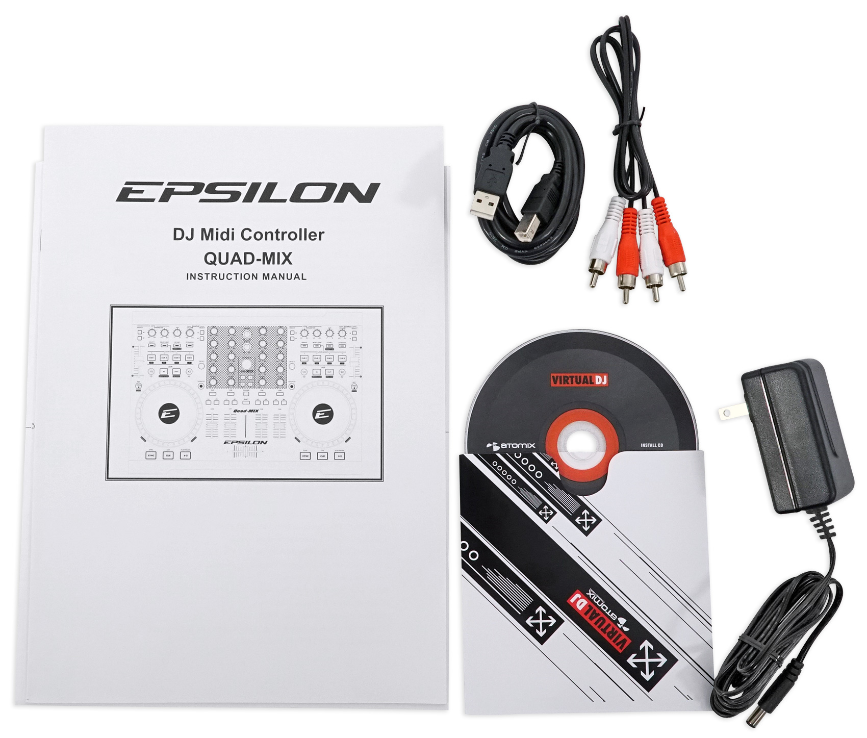 EPSILON QUADMIX 4Deck MIDI USB DJ Controller+Mixer+Soundcard+Software