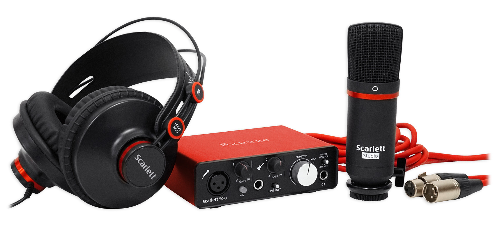 Focusrite SCARLETT SOLO STUDIO 2.0 Audio Interface+Mic+Headphones+Free