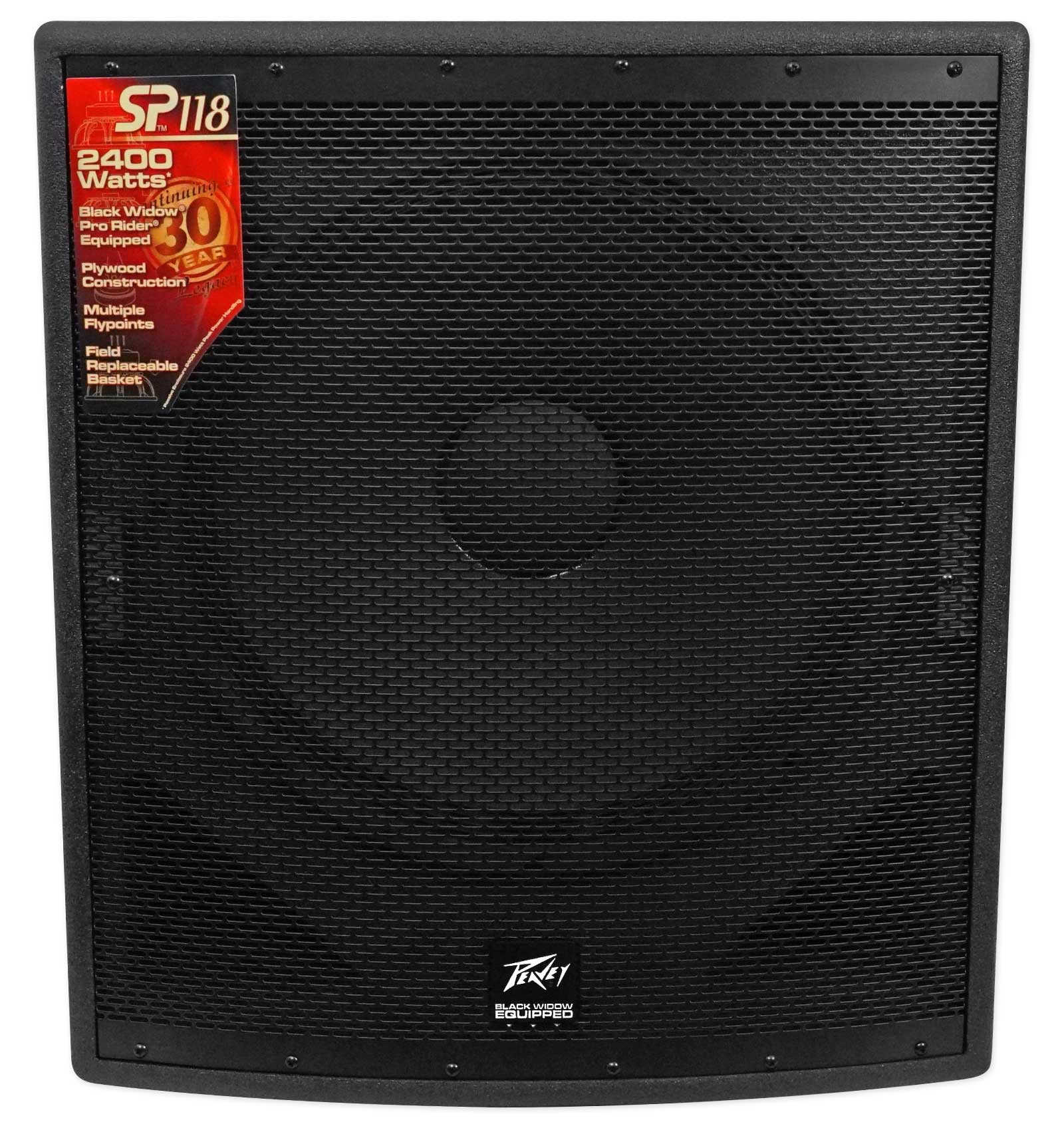 Peavey SP 118 18" 2400 Watt Passive Flyable Black Widow Subwoofer Sub ...