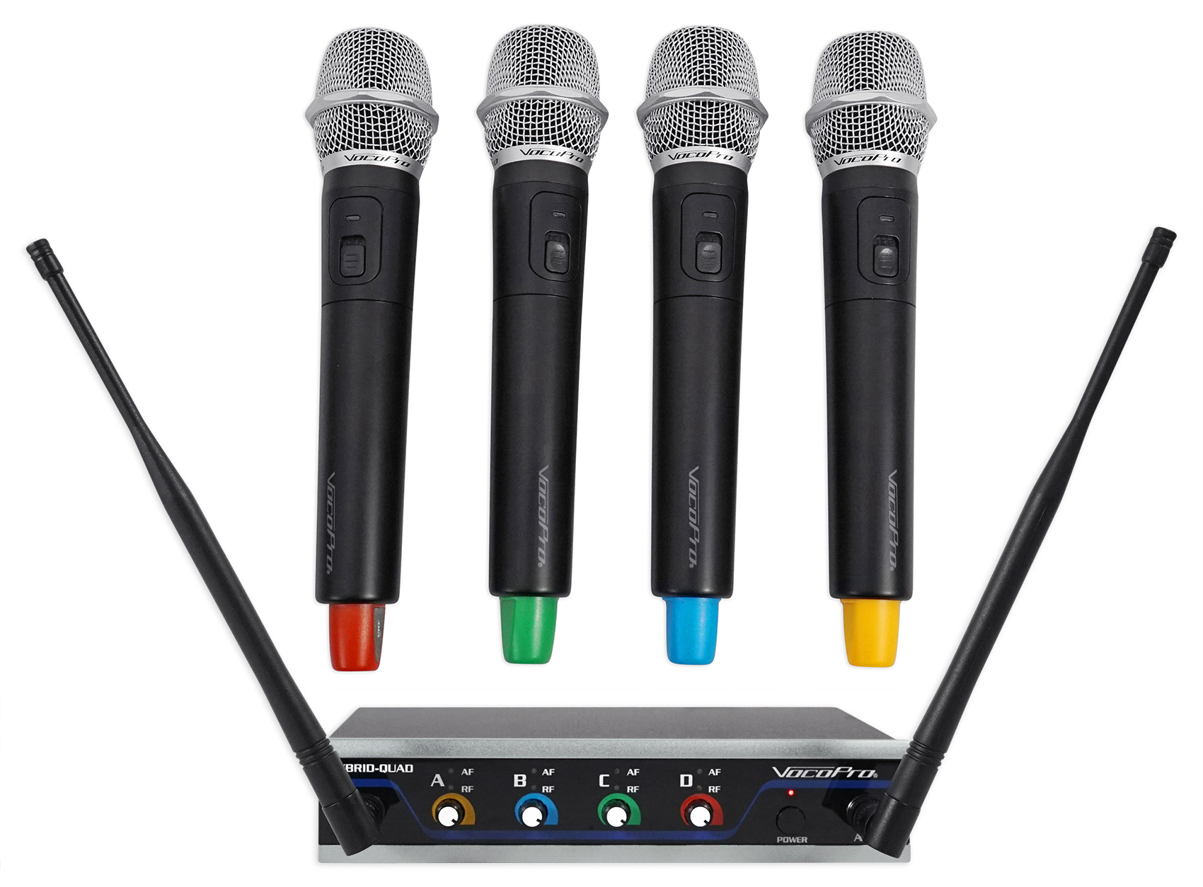 VOCOPRO Four Channel UHF Digital Wireless Handheld Microphone Mics 