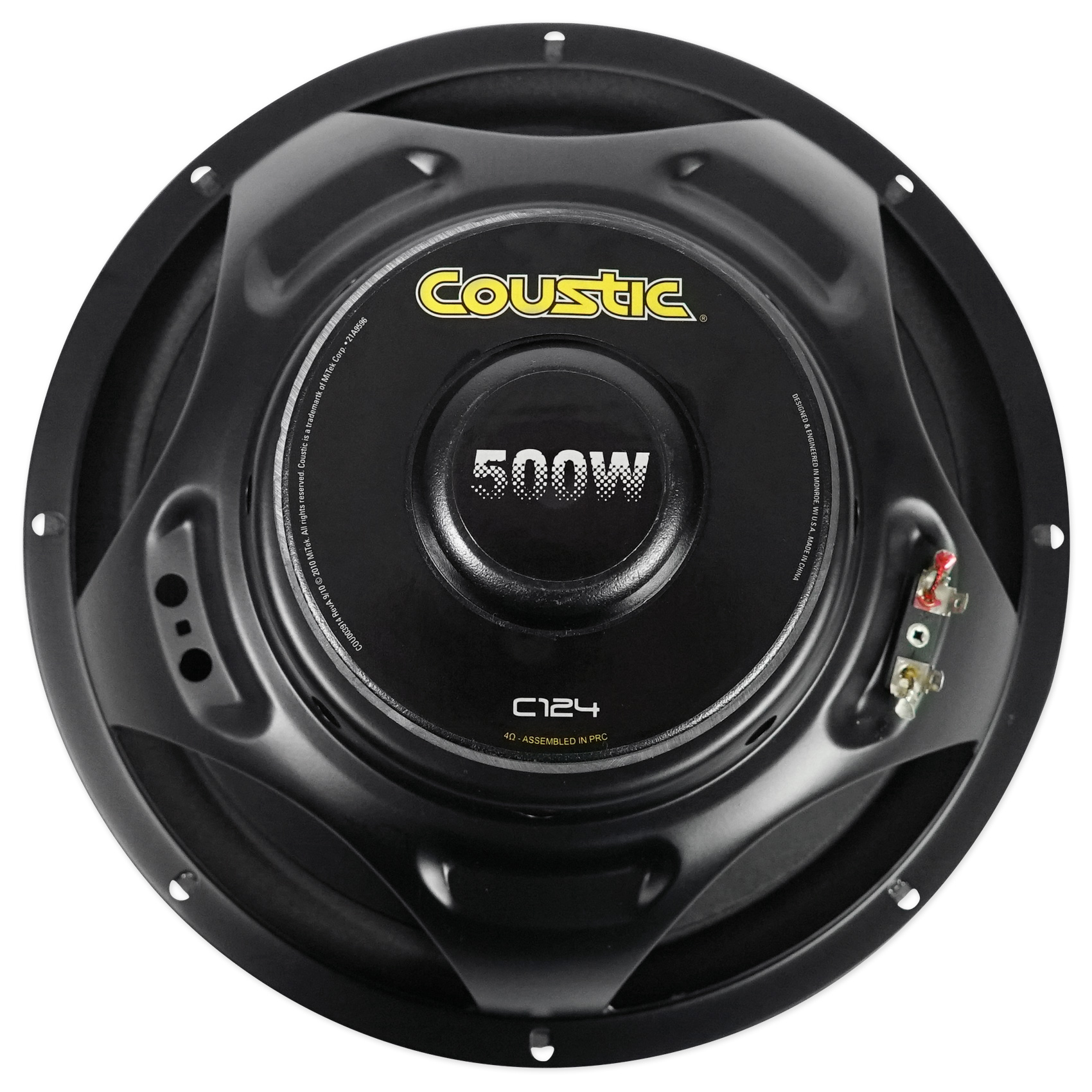 Coustic By MTX C124 12" 500 Watt Car Audio Subwoofer, High Performance