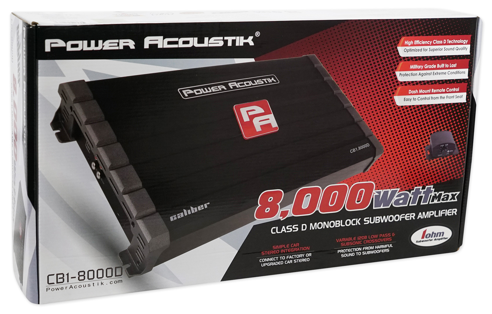 Power Acoustik CB1-8000D 4000 Watt RMS Mono Amplifier Car Audio Class D