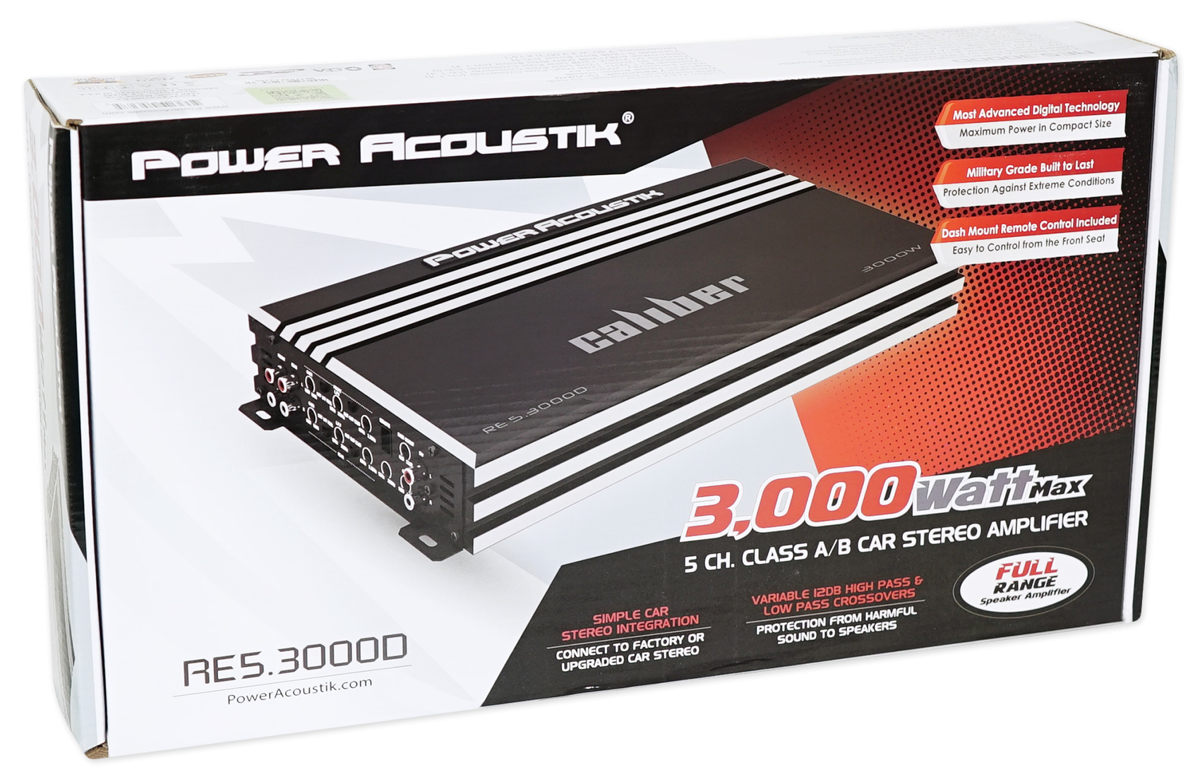 Power Acoustik RE5-3000D 3000 Watt 5-Channel Car Audio Amplifier Class ...