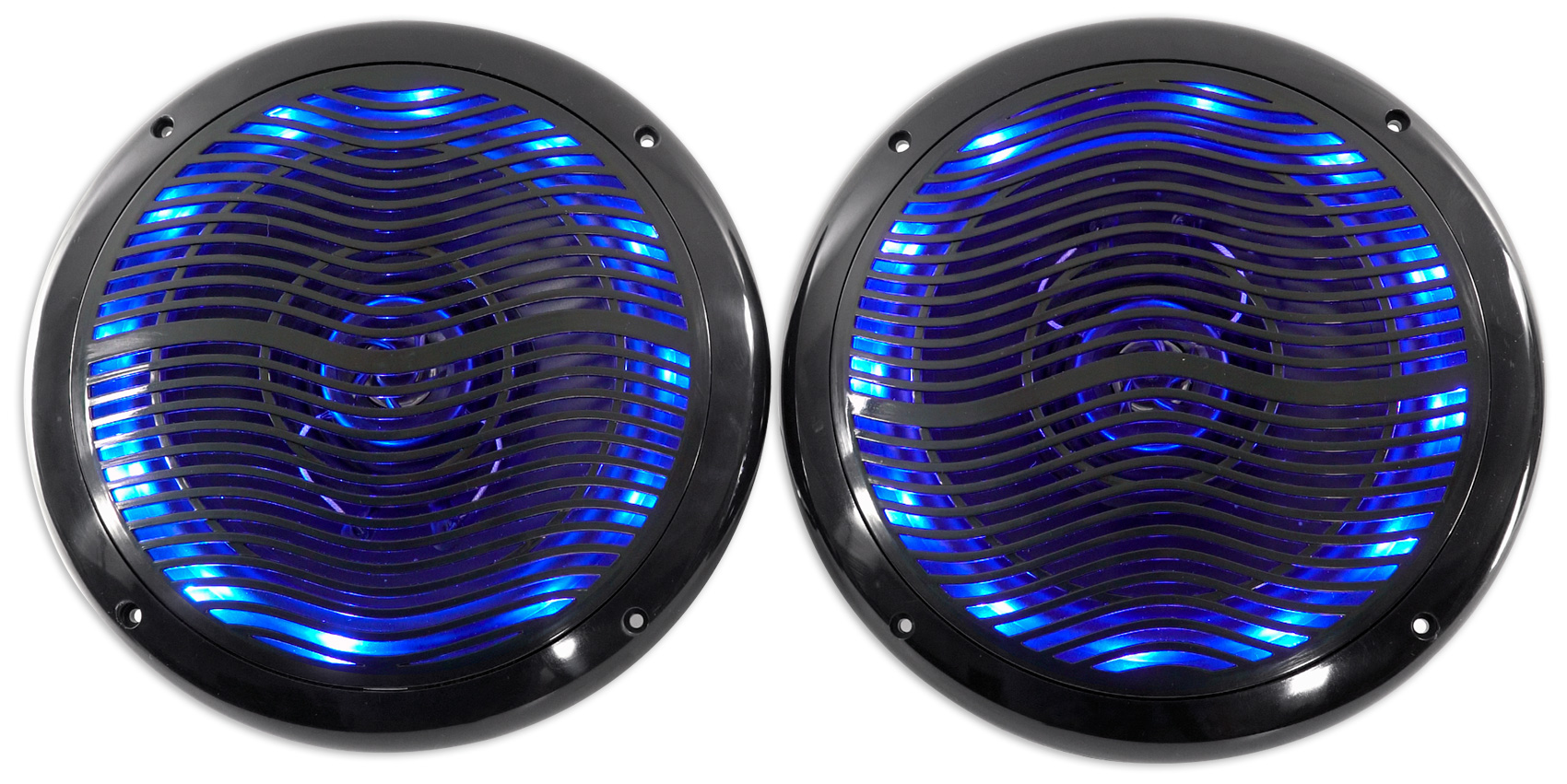 2) Rockville RMC65LB 6.5" 600w Black Waterproof Hot Tub Speakers w/ LED