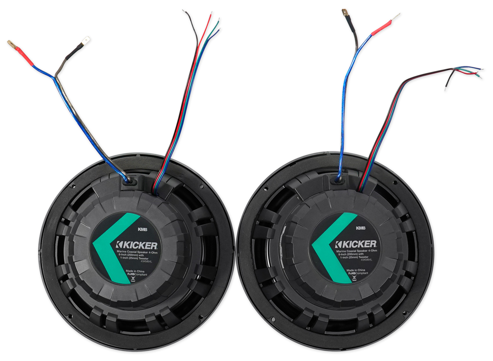 Pair Dual KICKER 45KM84L 8" 1200w Marine Boat LED Wakeboard Tower Speakers KM8 eBay