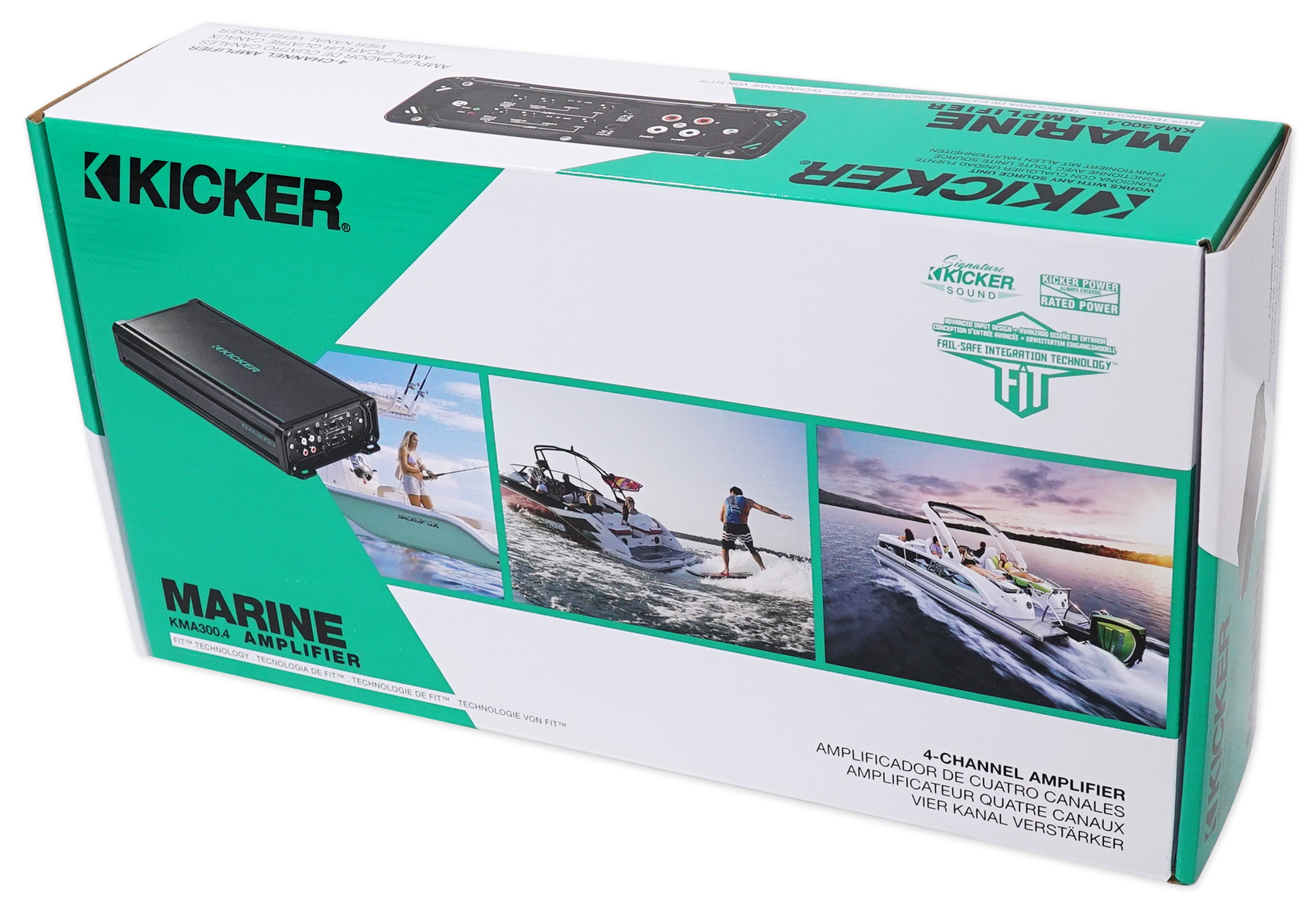 KICKER 45KMA3004 300w 4Channel Marine Boat Amplifier+Amp Kit ClassD