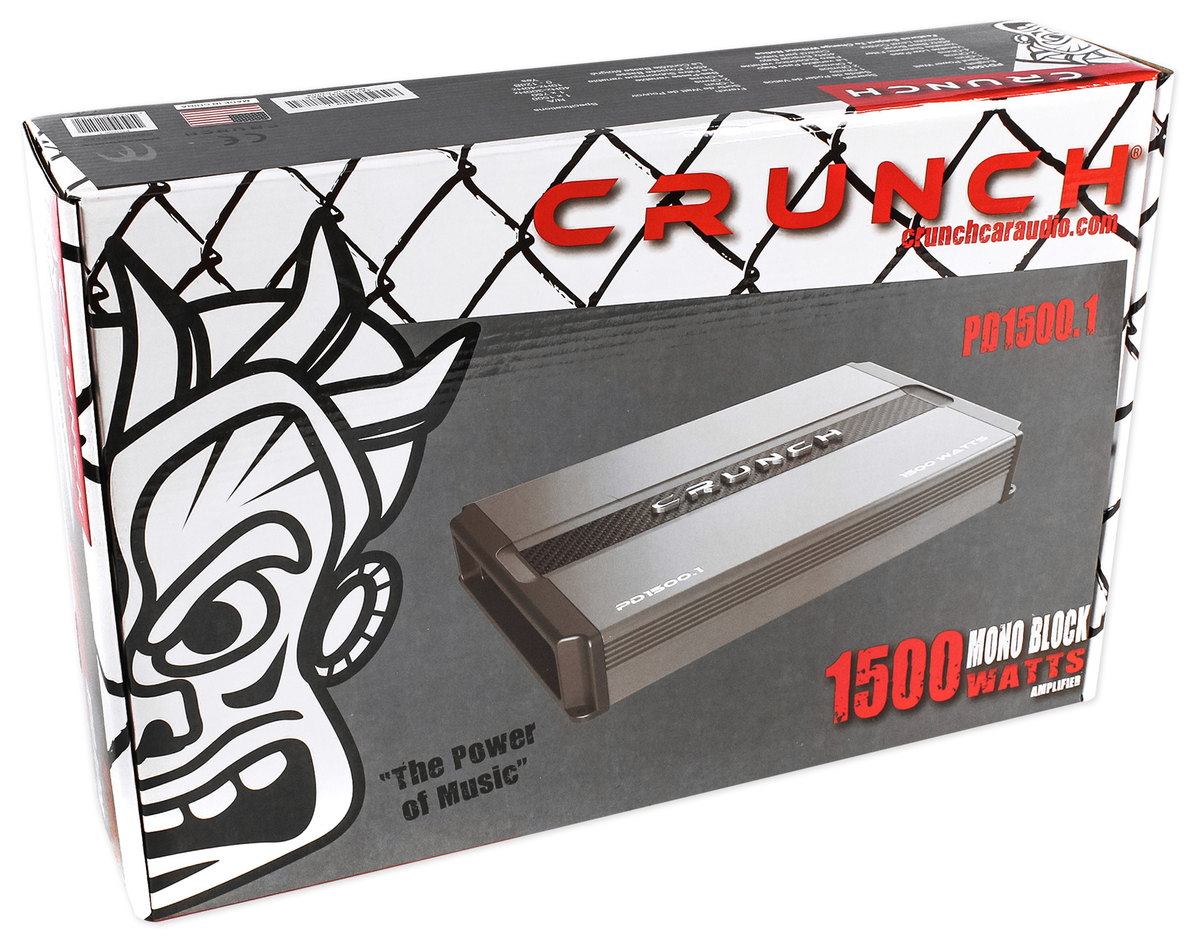 Crunch PD1500.1 1500 Watt Mono Amplifier Pro Power Car Stereo Sub Amp