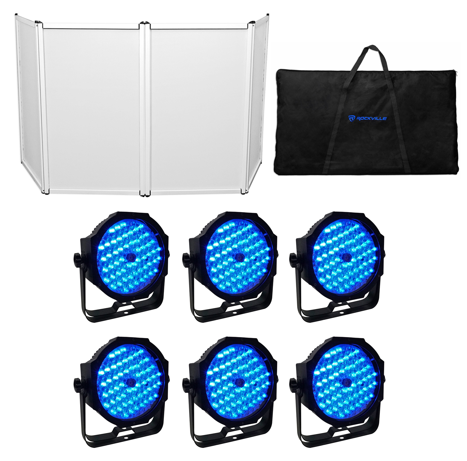 (6) American DJ Mega Go Par64 Plus Battery Powered Par 64 RGB Wash