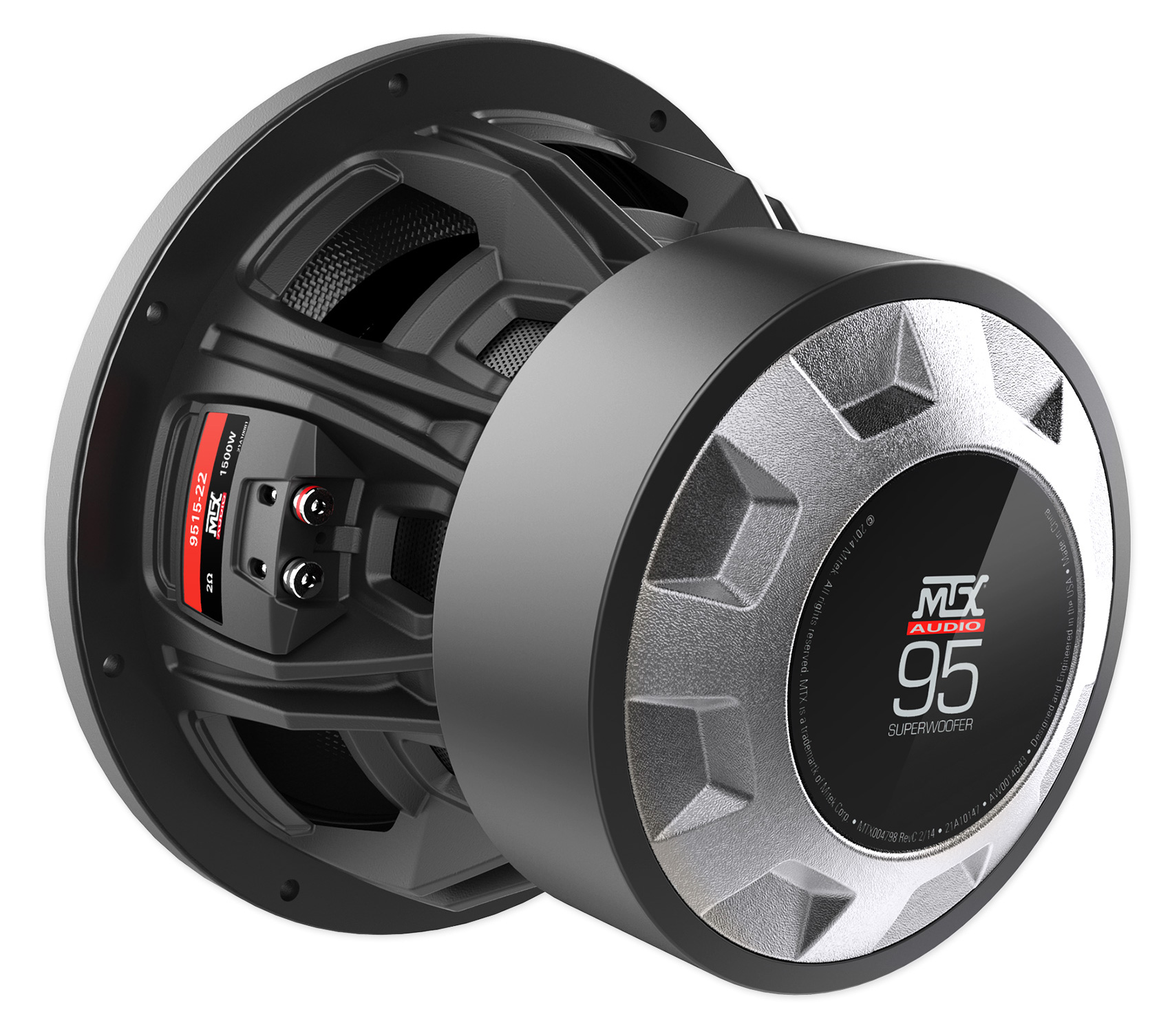MTX 951522 15" 3000w Peak/1500w RMS Competition Subwoofer DVC Car