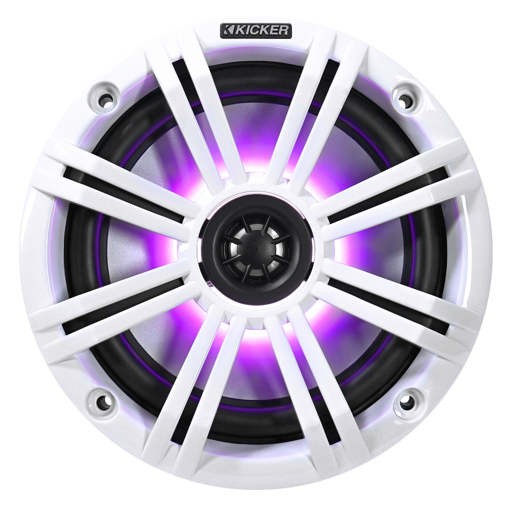 (2) KICKER 45KM654L 6.5" 390w Marine LED Speakers w/Charcoal+White