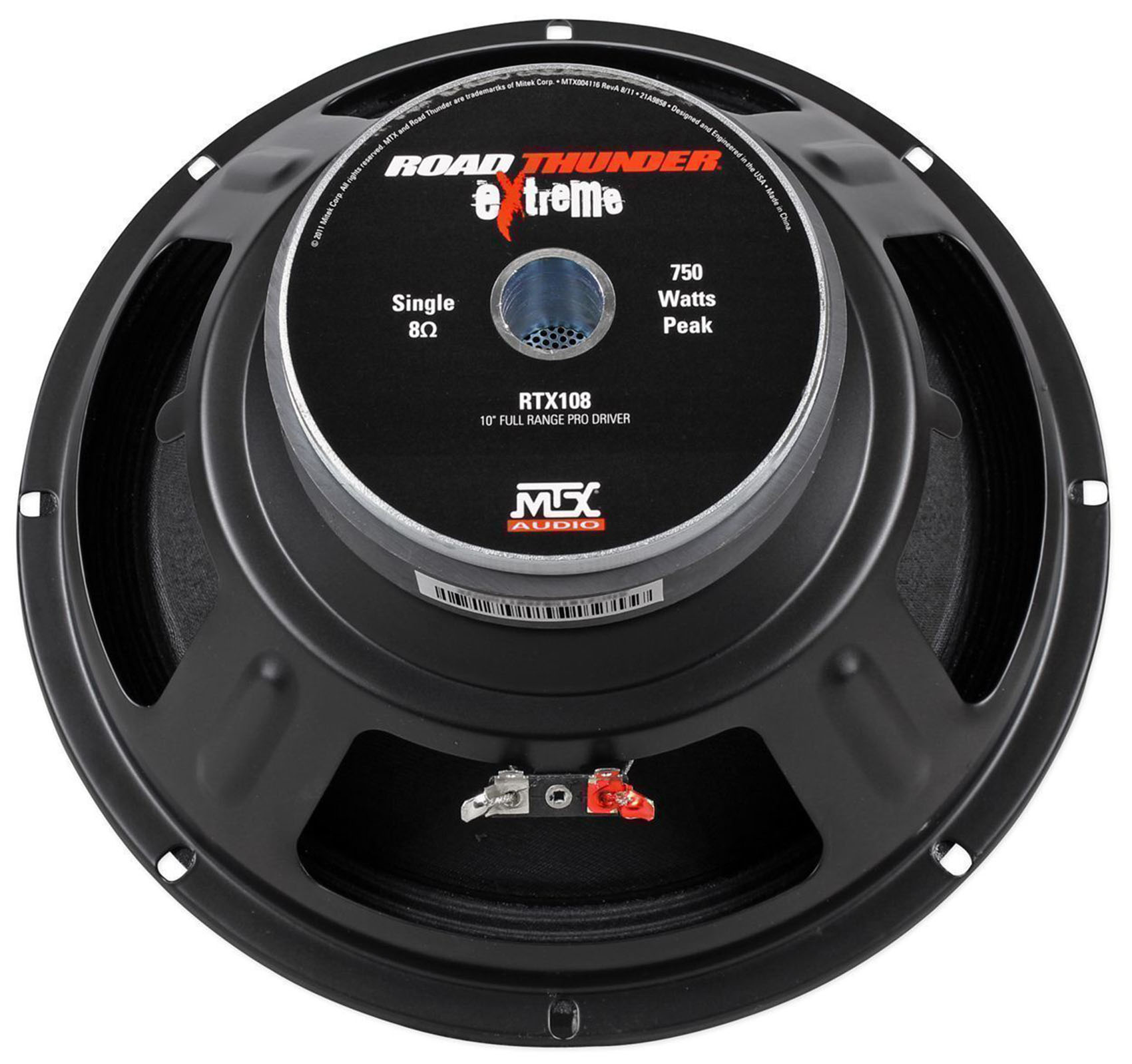 MTX Thunder RTX108 10” 500 Watt 8-Ohm Mid-bass/Midrange Car/Pro