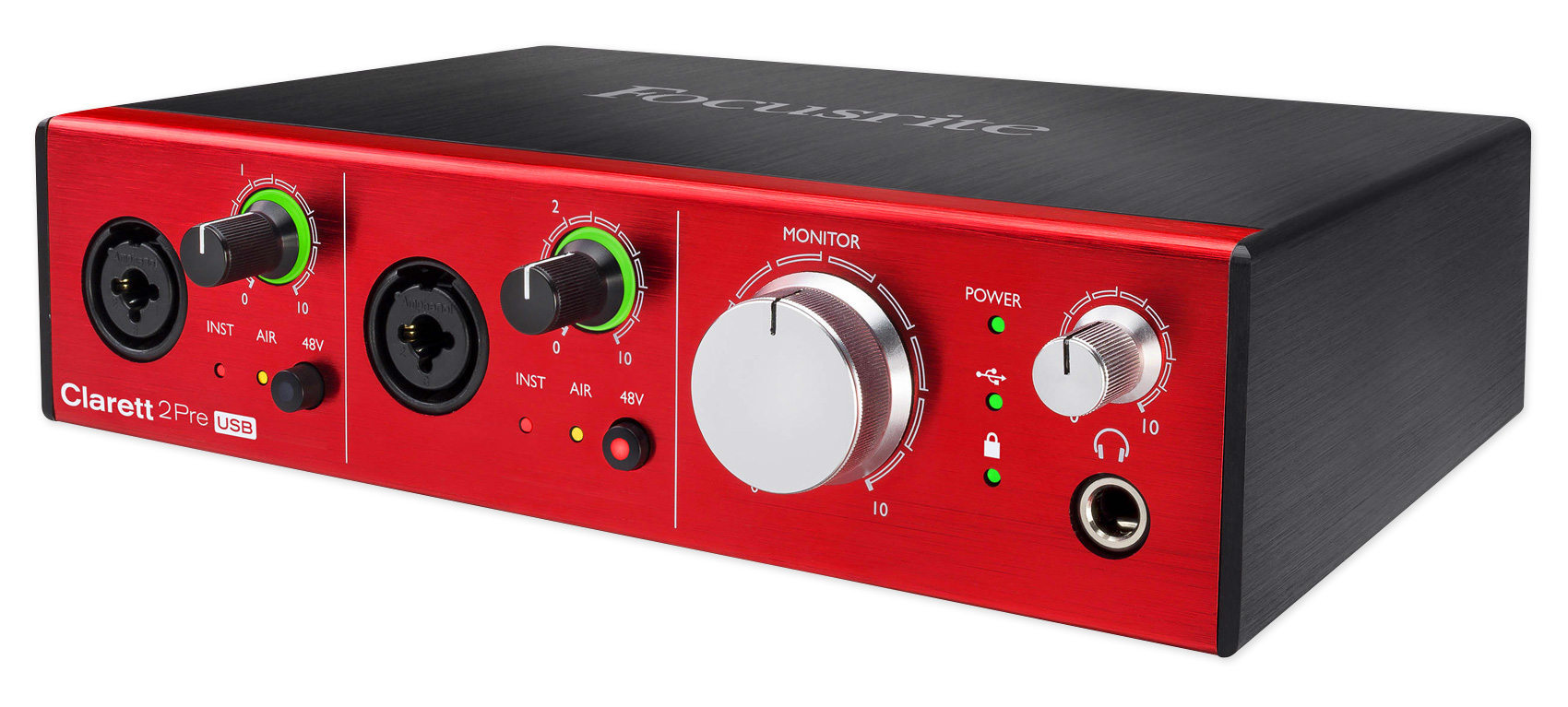 Focusrite Clarett 2Pre USB Audio Recording Interface w/ 2 Mic Preamps