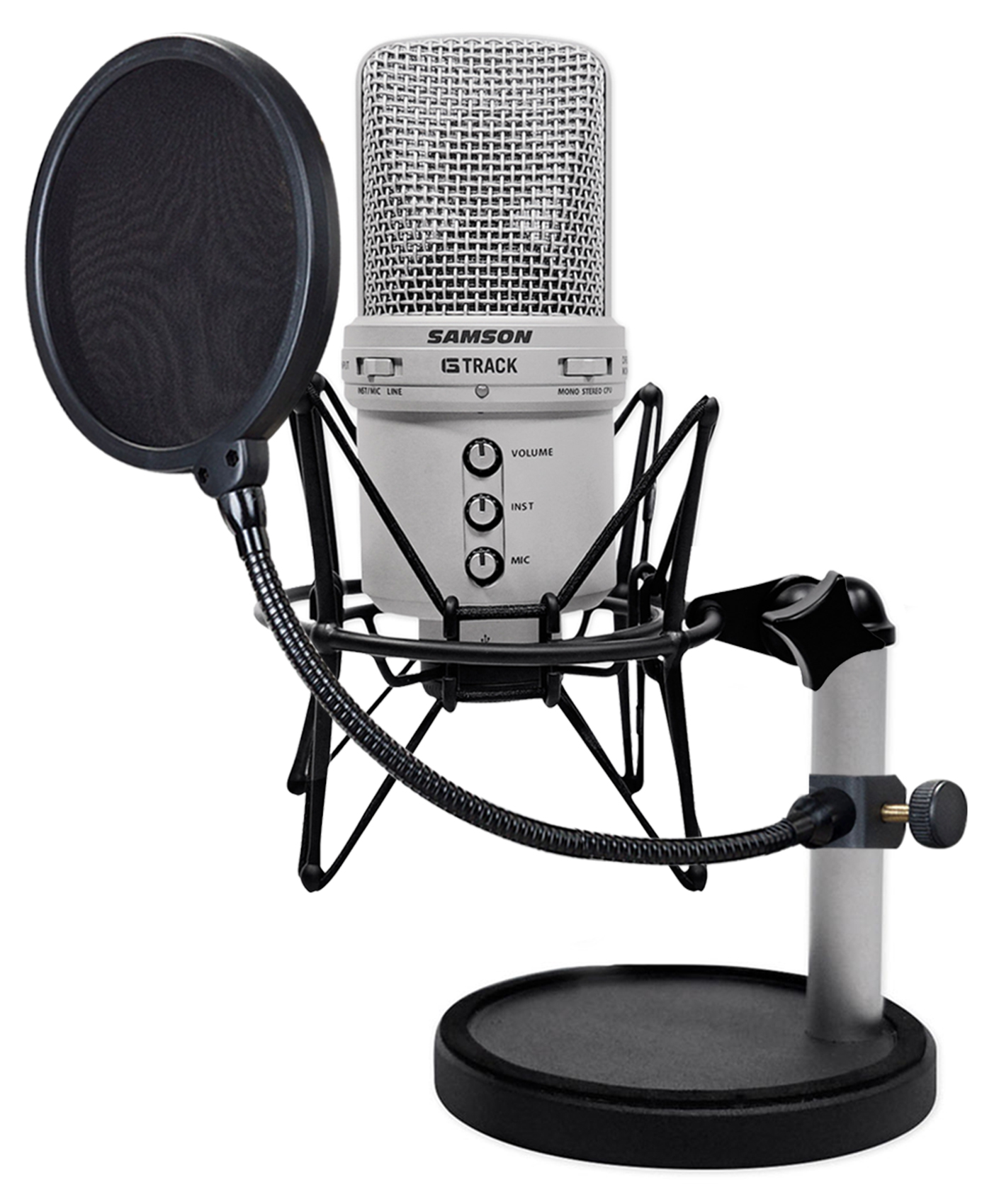 Samson G-Track Recording Podcast USB Microphone+Interface+Mount+Stand ...
