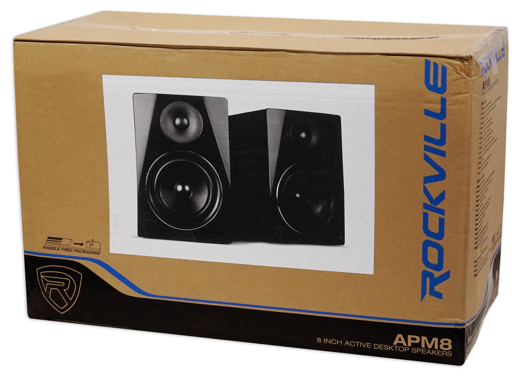  Rockville APM8W 8 2-Way 500W Active/Powered USB Studio Monitor  Speakers Pair, White : Video Games