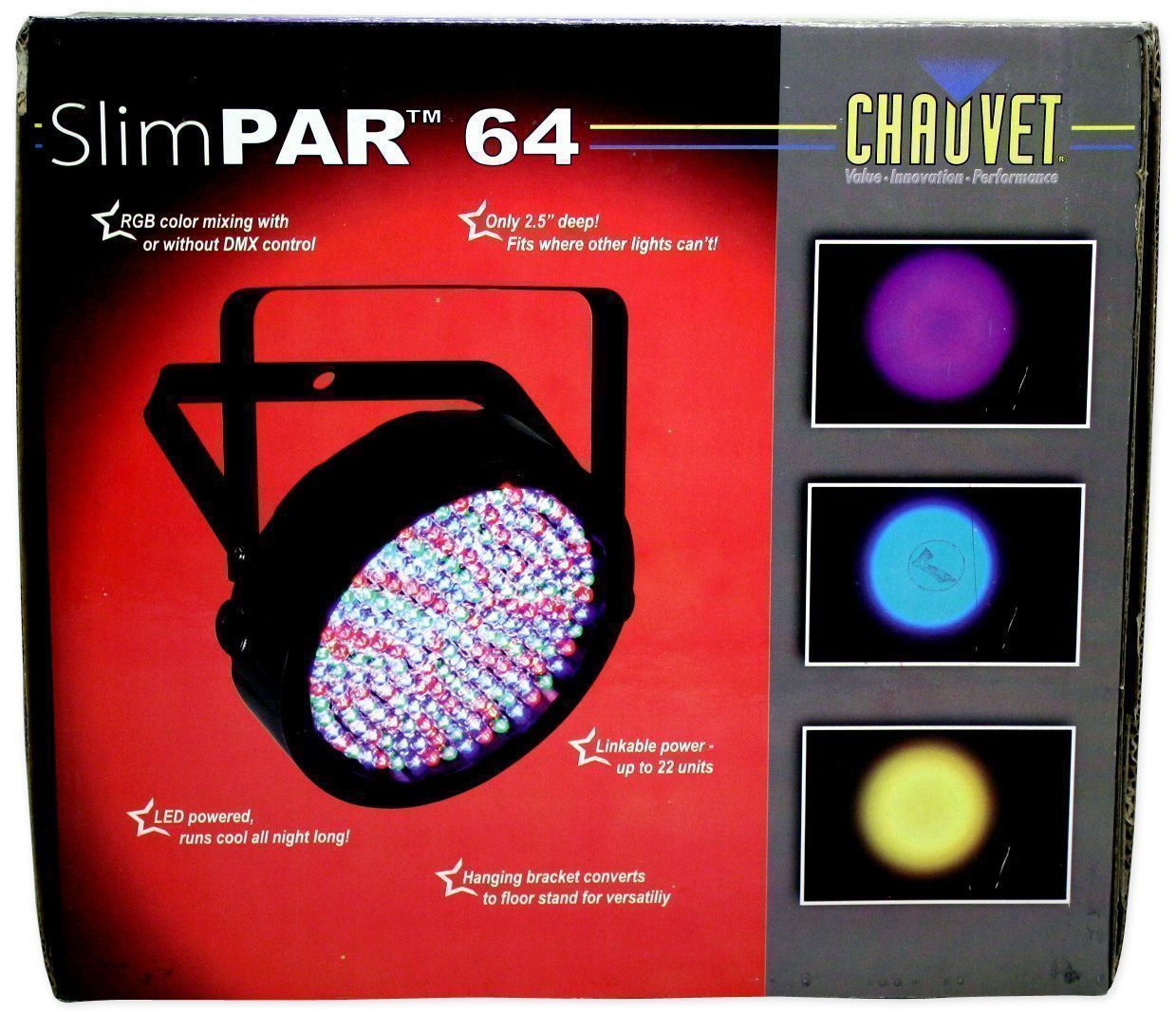 (6) Chauvet SLIMPAR64 SLIM Par Can 64 Wash Lights SLIMPAR+384 Ch DMX