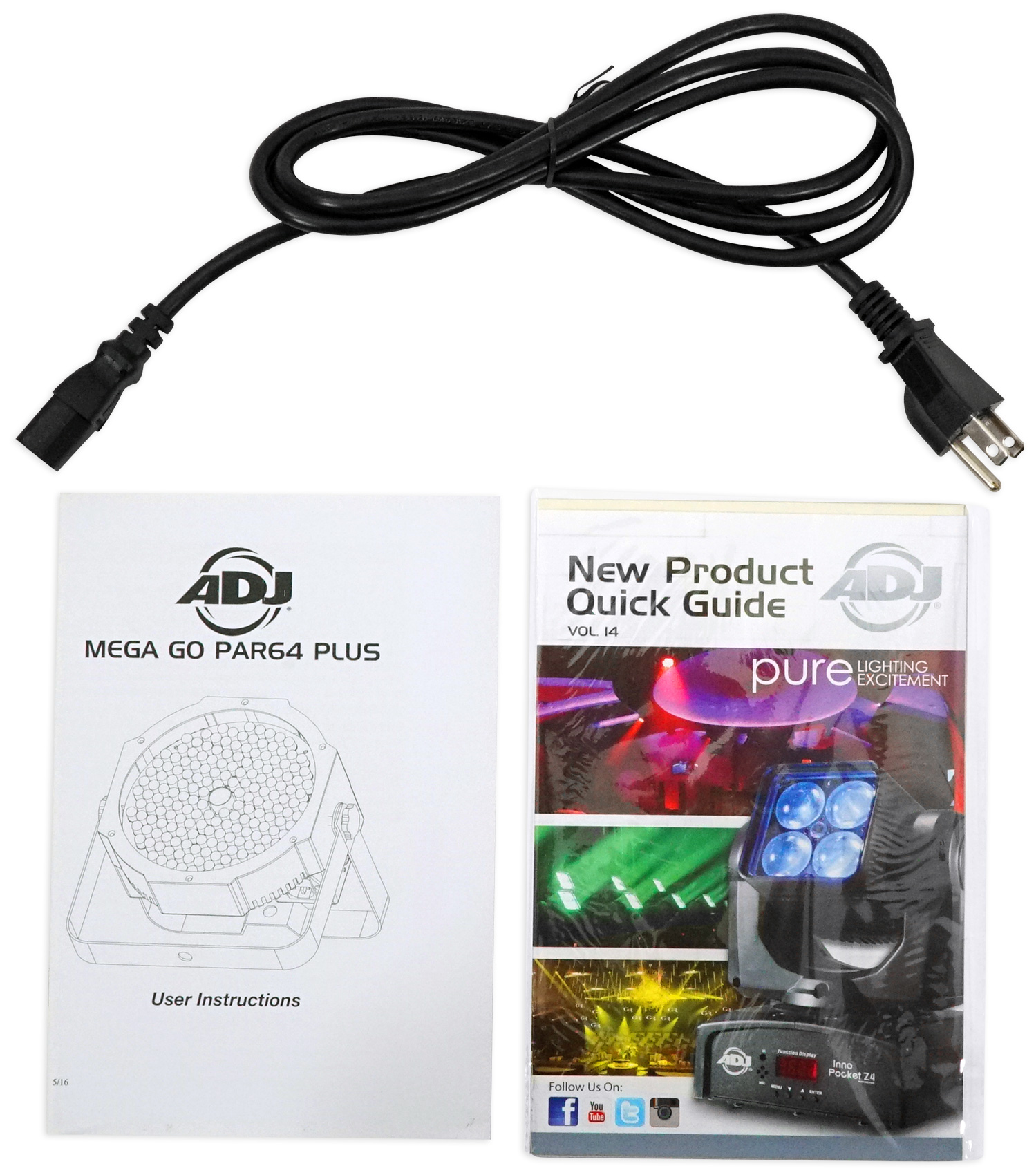 (4) American DJ Mega Go Par64 Plus Rechargeable Stage/Wash Lights+DMX