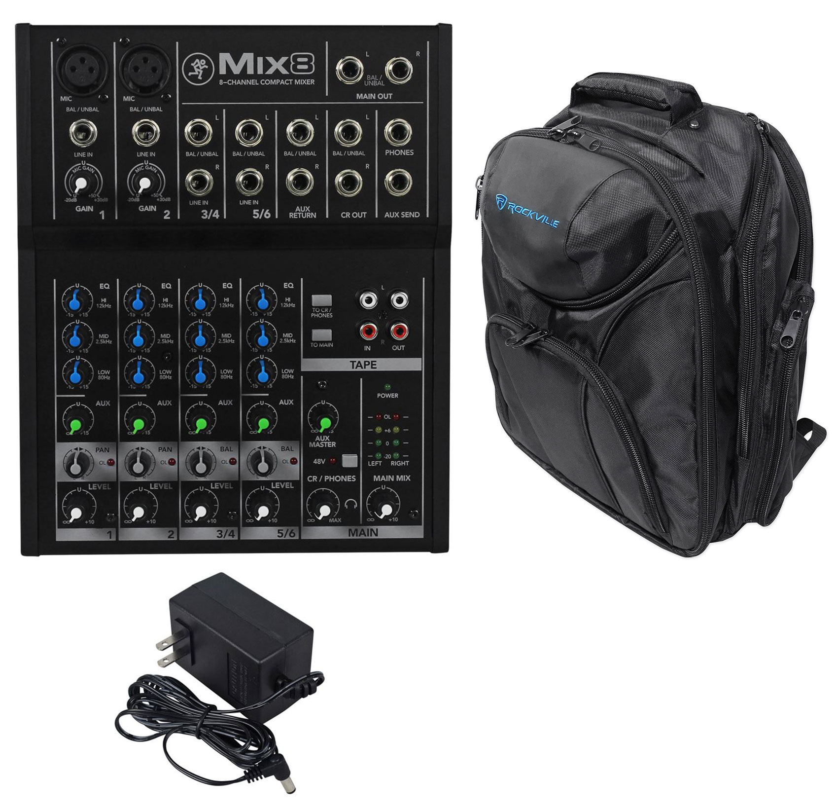 Mackie Mix8 8 Channel Compact Mixer + Backpack Carry Bag eBay