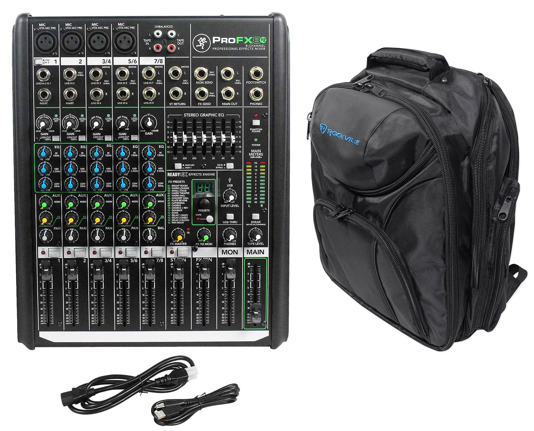 Mackie PROFX8v2 Pro 8 Channel Compact Mixer w Effects and USB