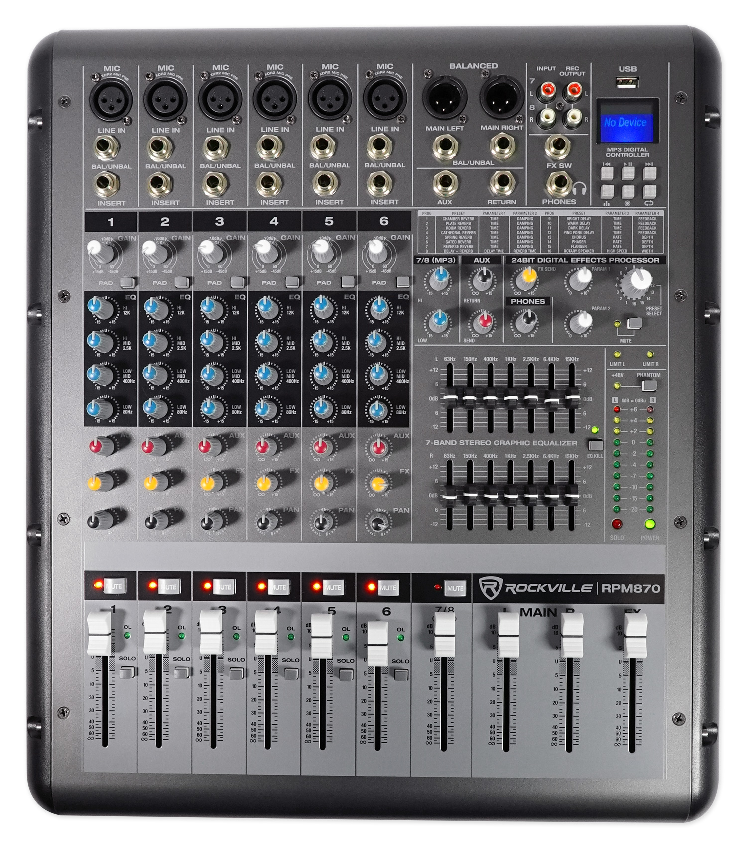 JBL JRX225 Dual 15" 4000w DJ/PA Speakers+Powered 8Channel Mixer w/USB