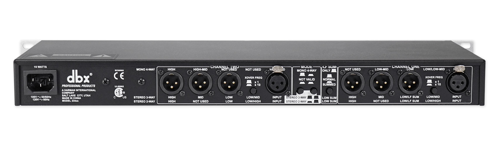 DBX 234XS Rack Mount Stereo 2/3/4Way Crossover Pro Audio Sound