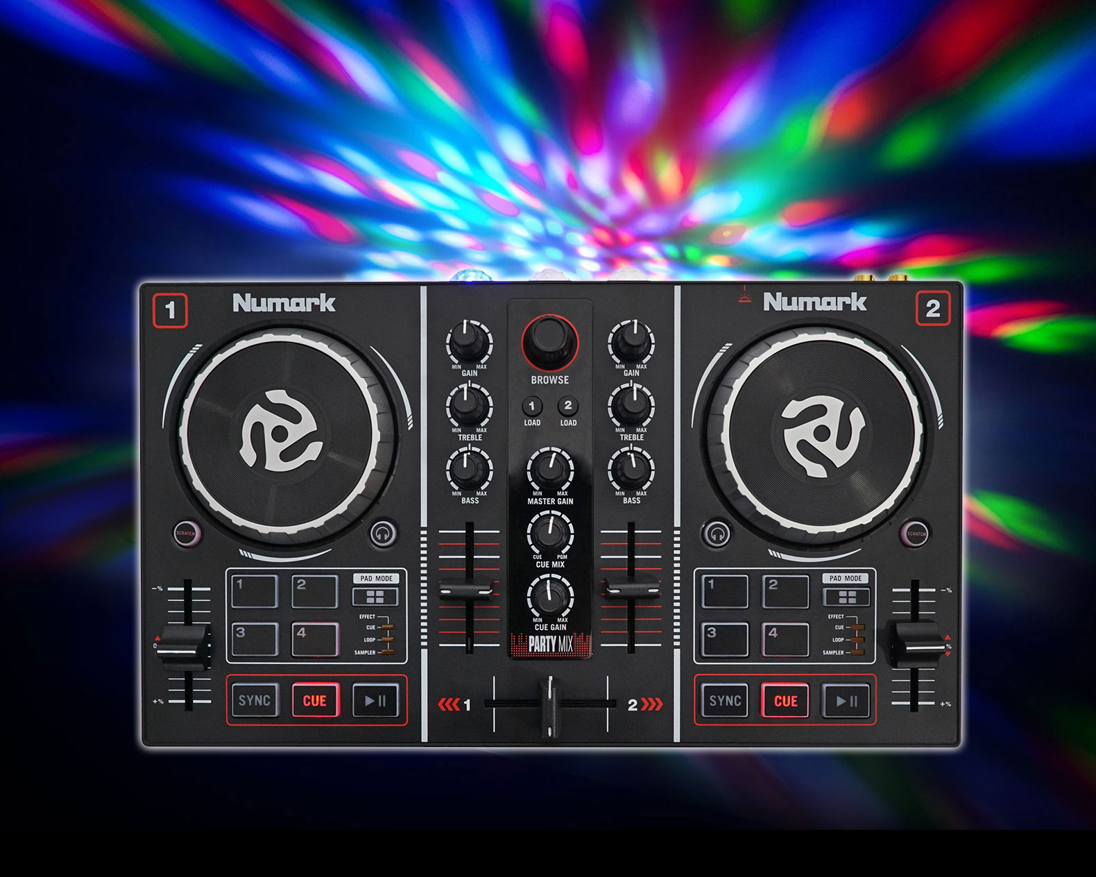 Numark Party Mix Virtual Dj Controller With Built In Light Show Carte Son Ebay