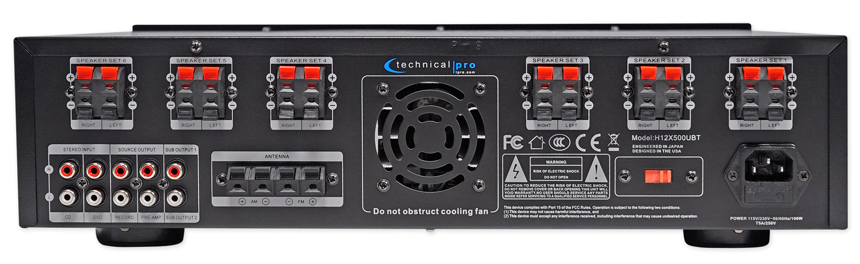 Technical Pro H12X500UBT 6000w 6Zone 12Speaker Home Theater Bluetooth